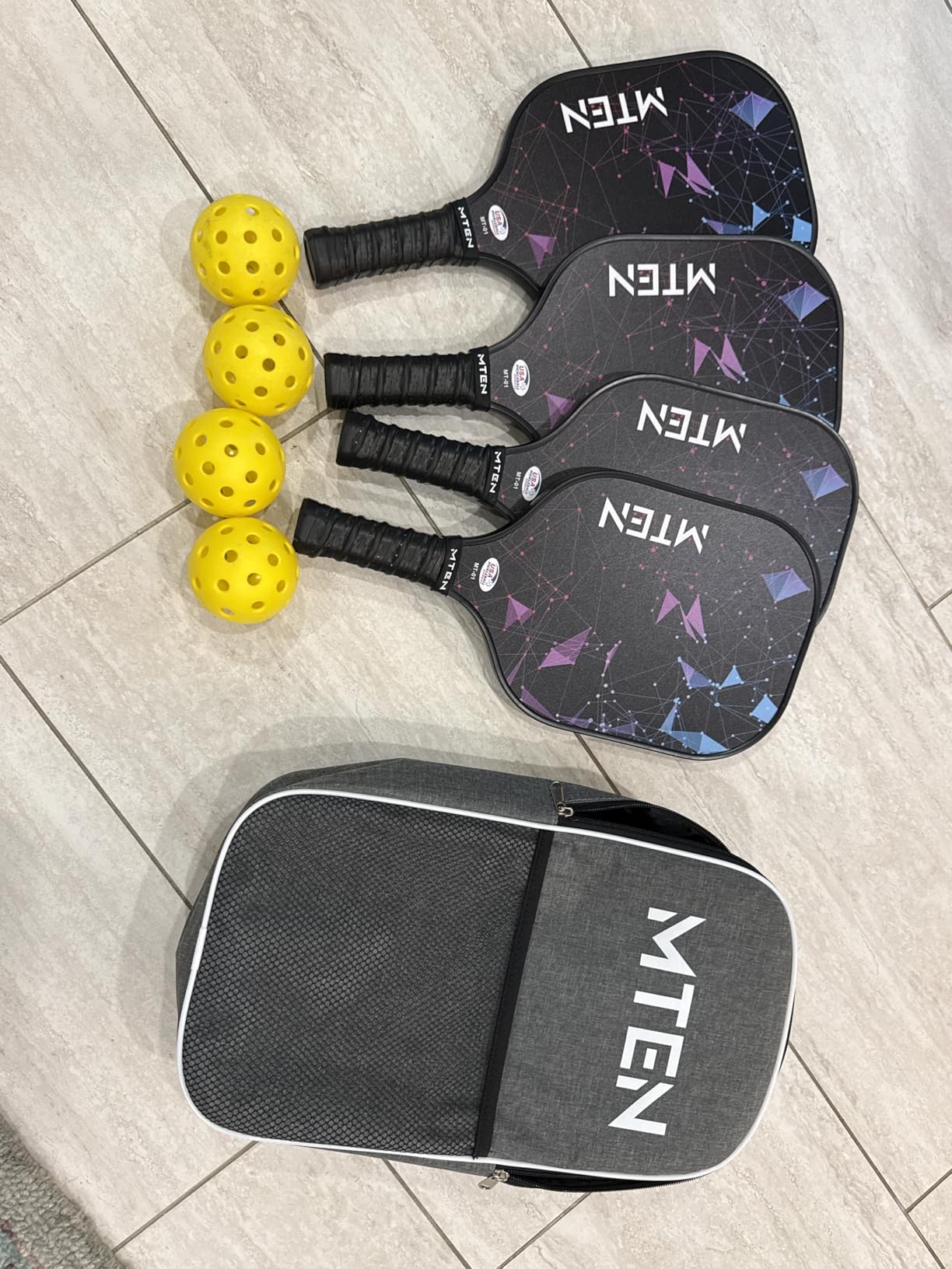 MTEN Pickleball Paddles Set of 2/4/1, USAPA Approved Fiberglass Rackets | Lightweight Set for Men, Women, Beginners & Intermediate customer photo 1