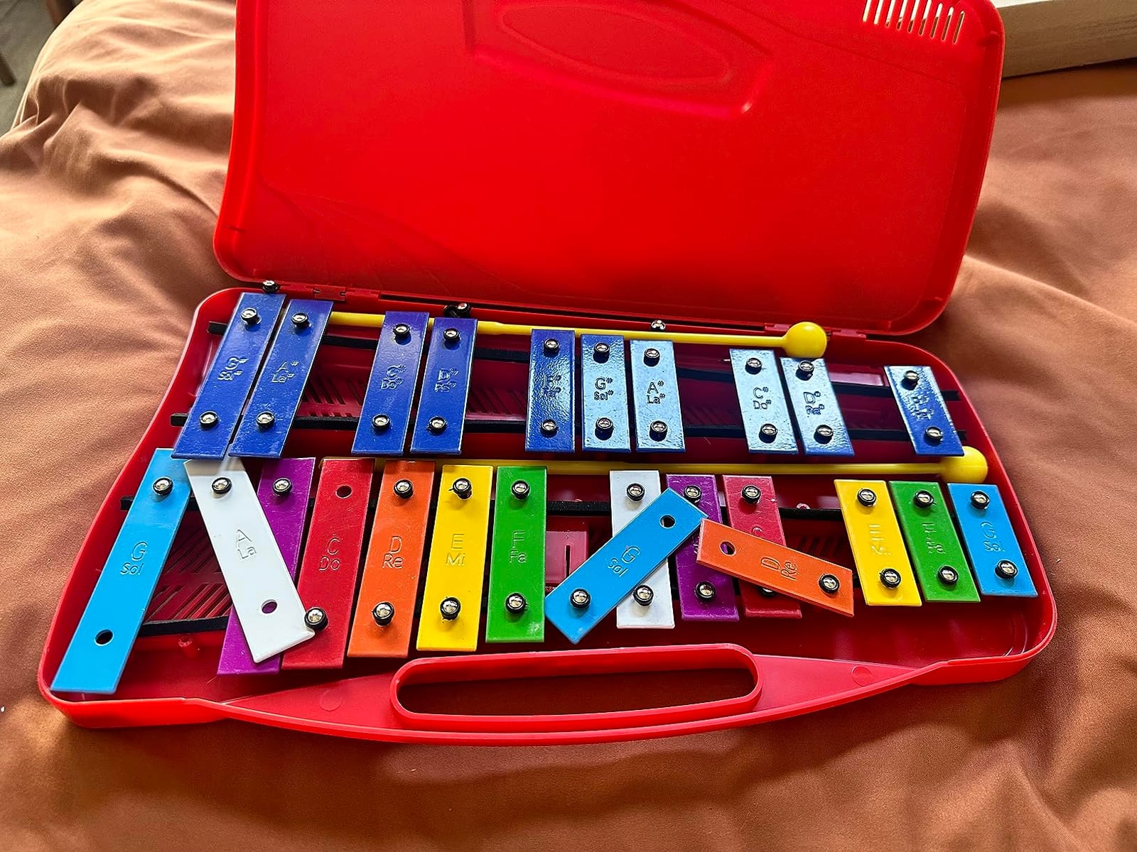 Soulmate 25 Note Xylophone for Kids Colorful Musical Toy Metal Keys, Professional Xylophone Glockenspiel Instrument with Case and Two Safe Mallets customer photo 1