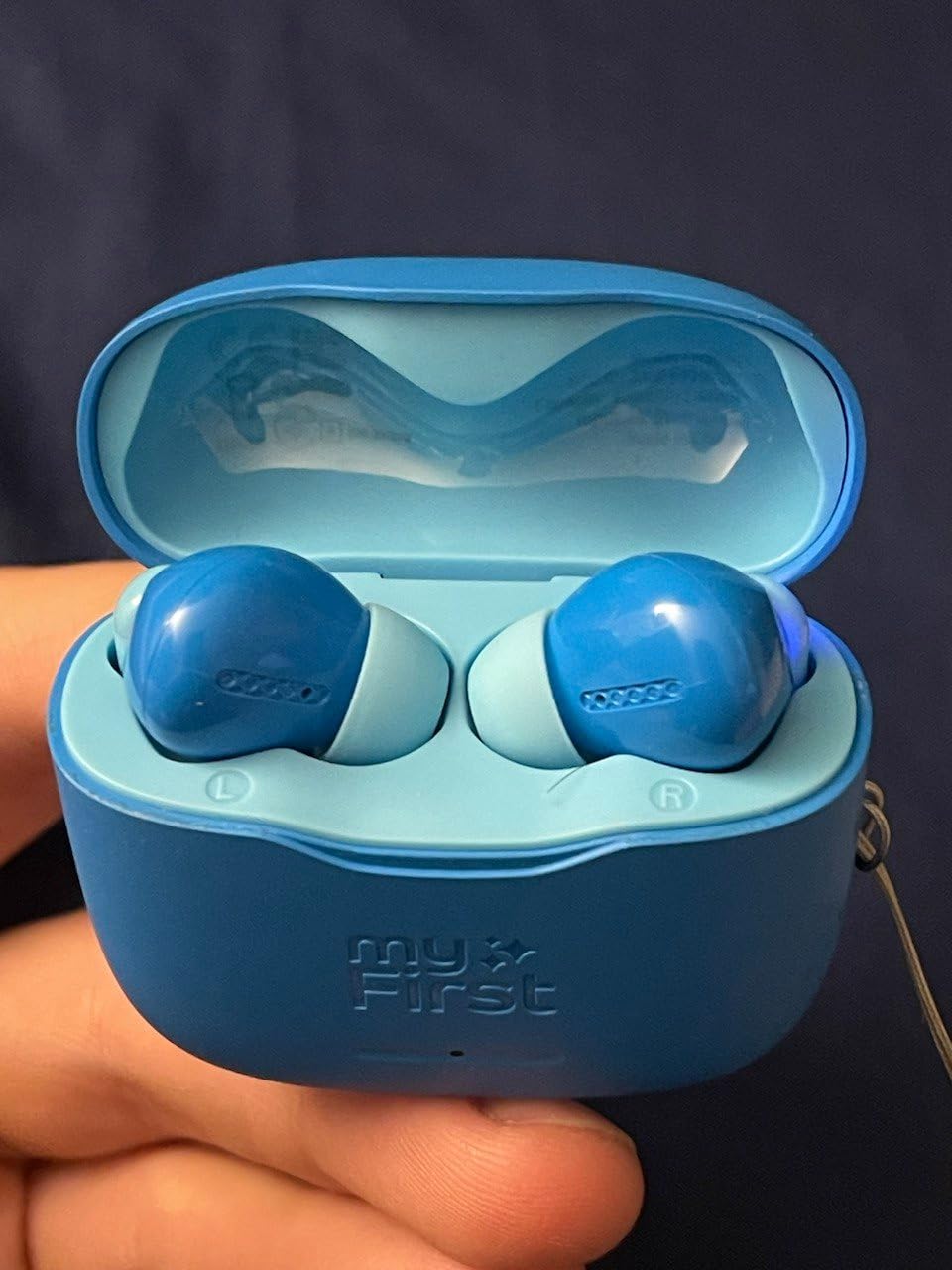 myFirst CareBuds Kids Earbuds 85dB Volume Limit Small Ear Fit | 6 size ear tips, noise cancelling, built-in mic, anti lost strape, easy pairing airpod, birthday gift for girl age 3-12 customer photo 1
