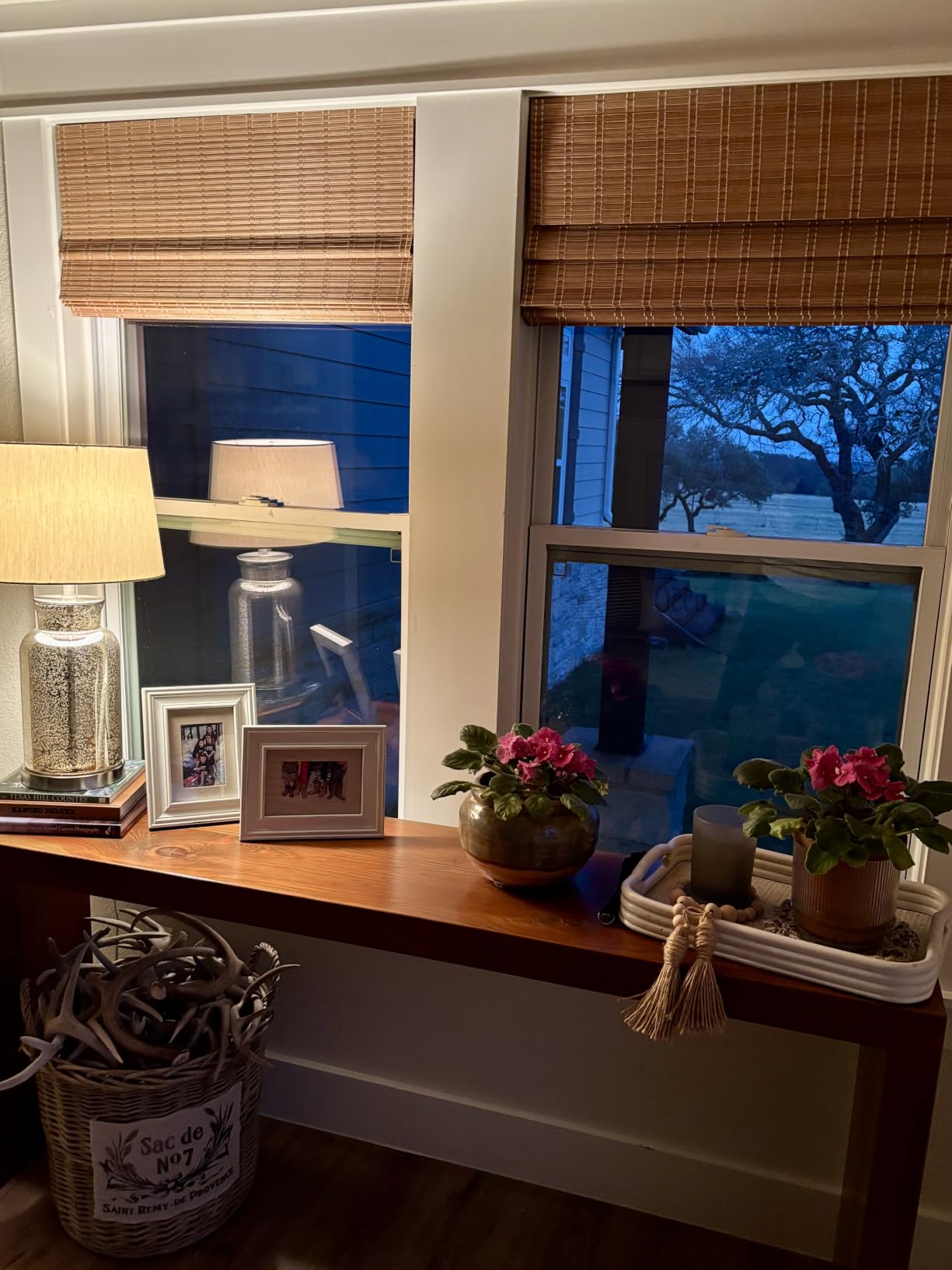 LazBlinds No Drill Cordless Bamboo Roman Shades, 47
