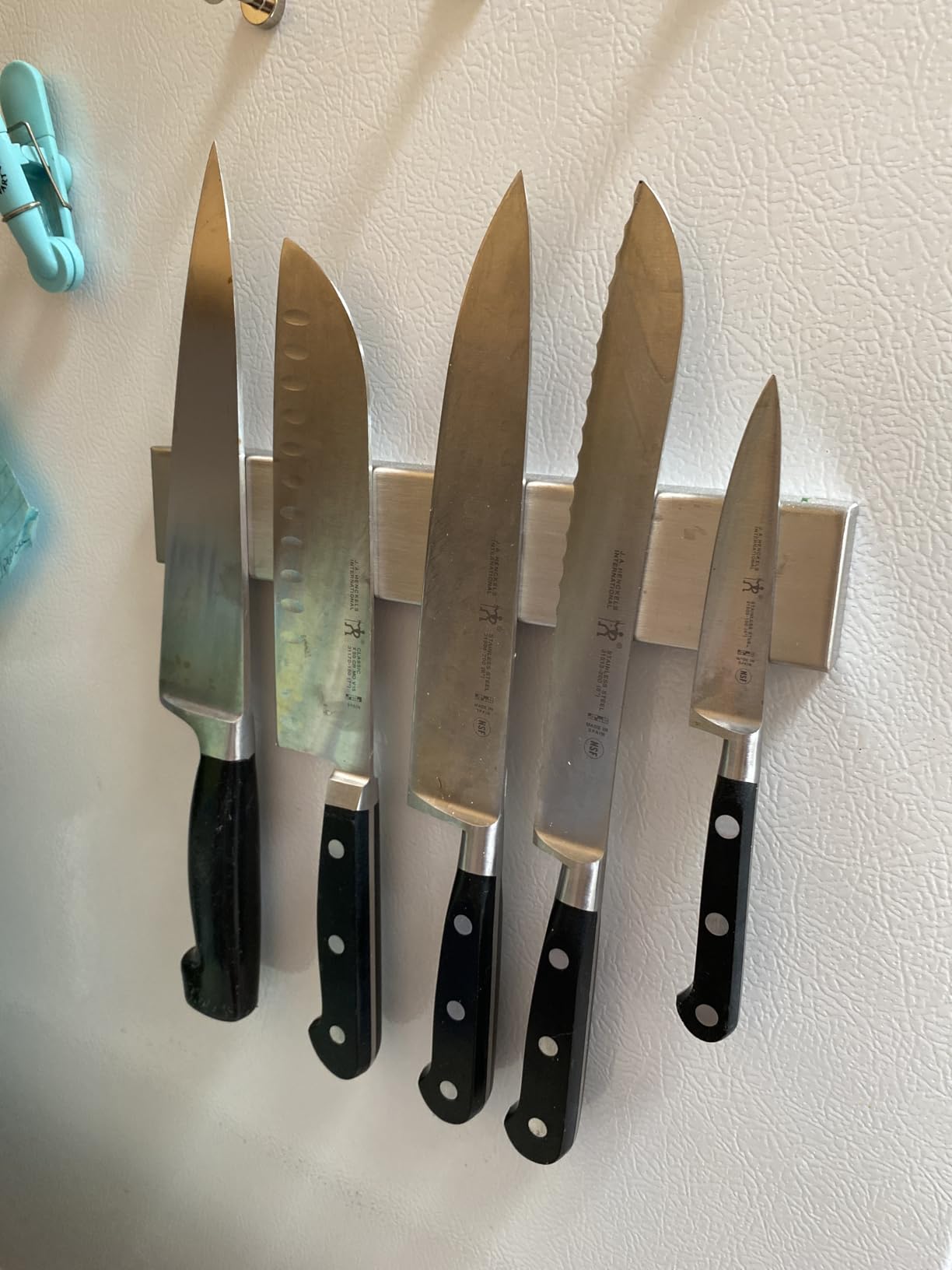 Magnetic Knife Holder for Wall, Knife Magnetic Strip Magnetic Knife Holder for Refrigerator Mount Knife Rack Kitchen Utensil Holder Metal Tool Holder Knife Block Kitchen Organizer Accessories 9.7 Inch customer photo 2