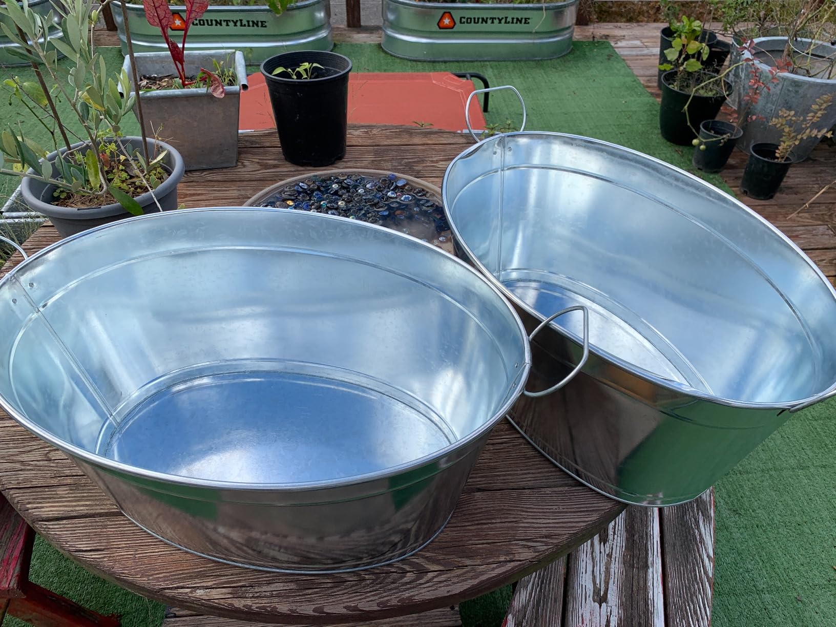 BARsics Large 6-Gallon Galvanized Tin Beverage Tub, 20x14x10 inches (Pack of 2) customer photo 2