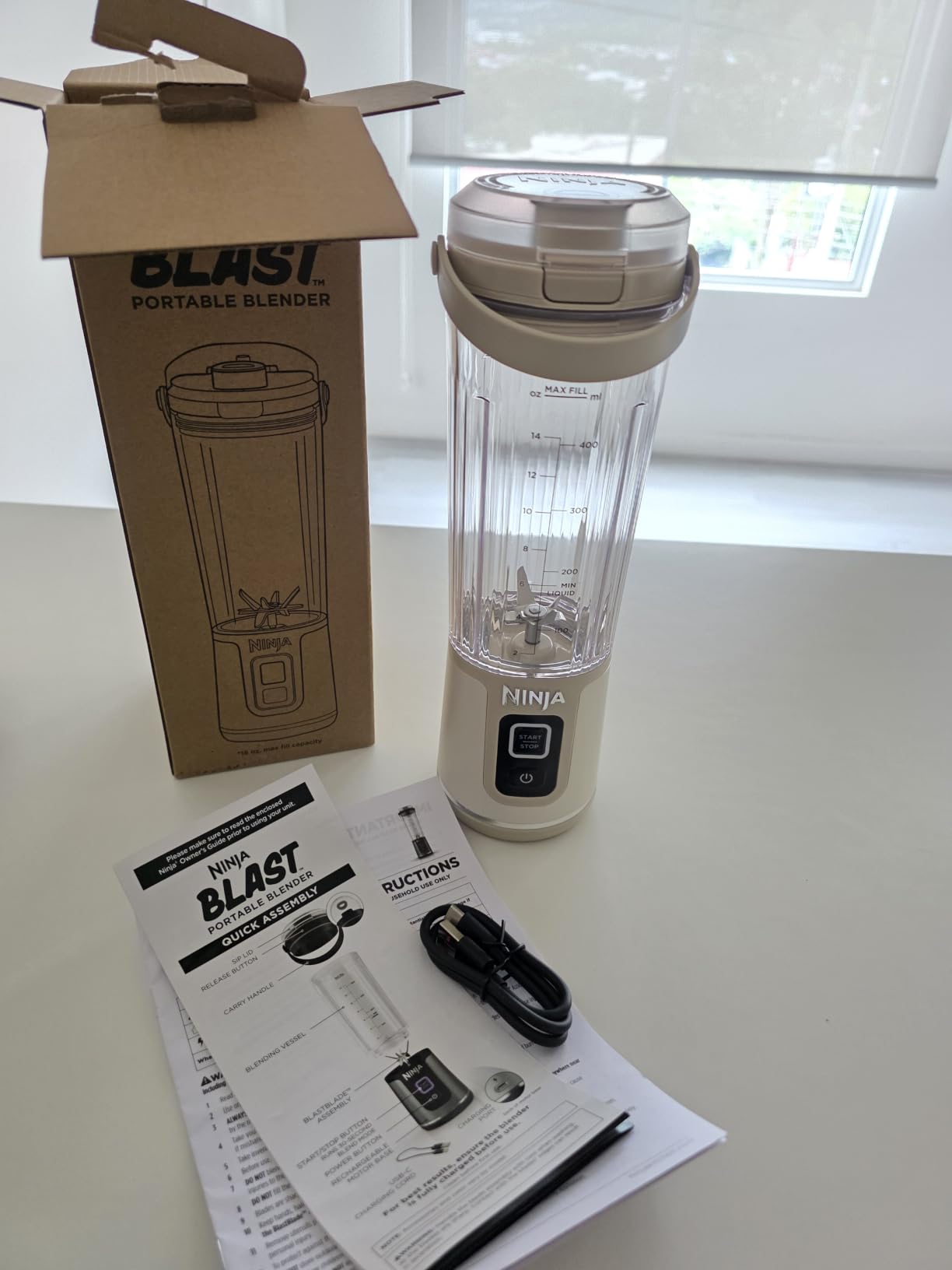 Ninja BC151NV Blast Portable Blender, Cordless, 18oz. Vessel, Personal Blender-for Shakes & Smoothies, BPA Free, Leakproof-Lid & Sip Spout, USB-C Rechargeable, Dishwasher Safe Parts, Denim Blue customer photo 2