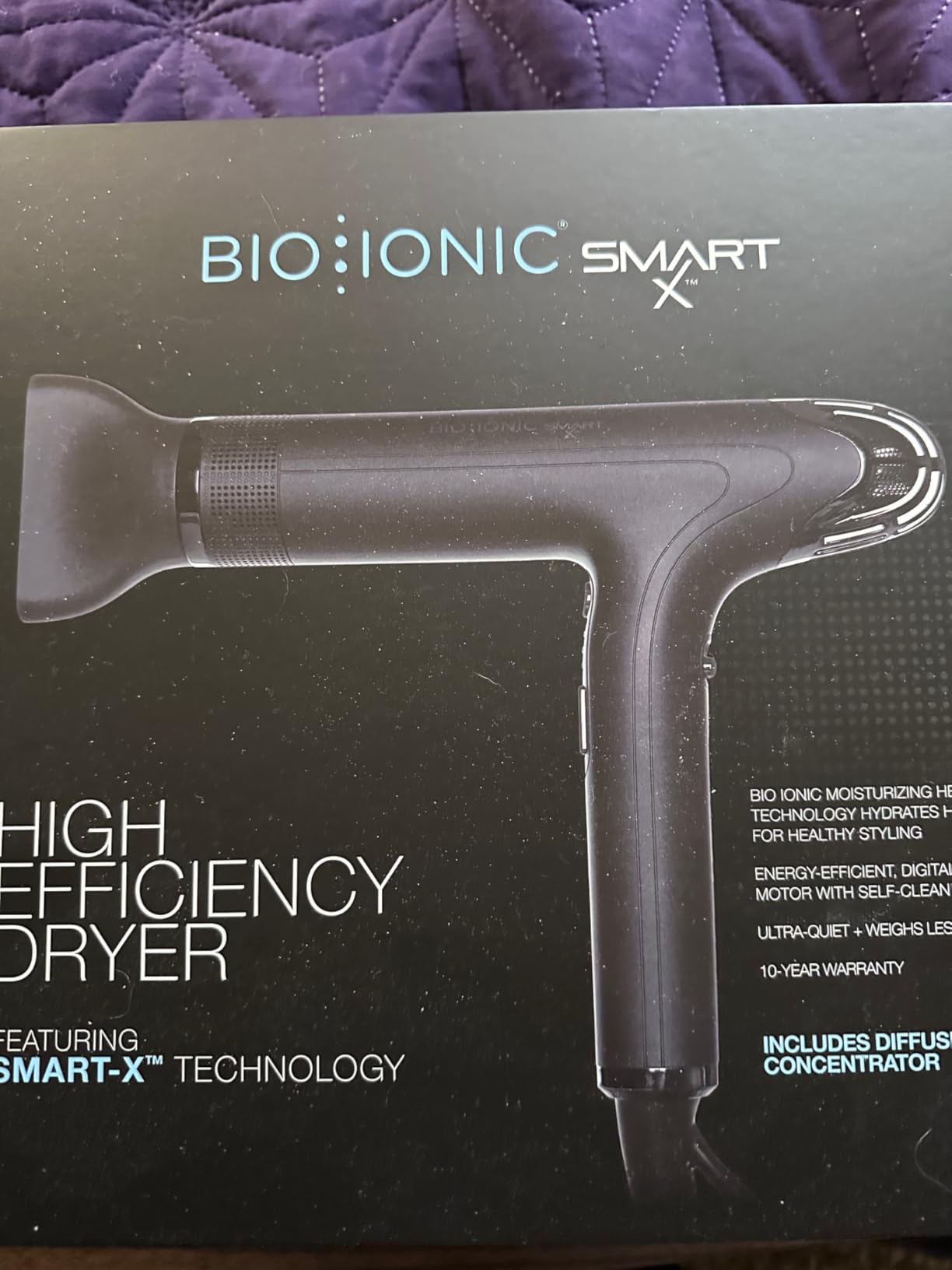Bio Ionic SMART-X Hair Dryer with Diffuser, High-Efficiency Blow Dryer with 3 Heat & 3 Speed Settings, Gently Dries, Defines & Reduces Frizz, Self-Cleaning Function, Alpine White customer photo 1