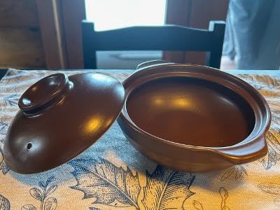 Cabilock Japanese Donabe Clay Pot with Lid, 6.5 Inch Terracotta Ceramic Casserole for Stovetop & Oven, Traditional Earthenware for Cooking Rice, Soup, Stew and Meat customer photo 2