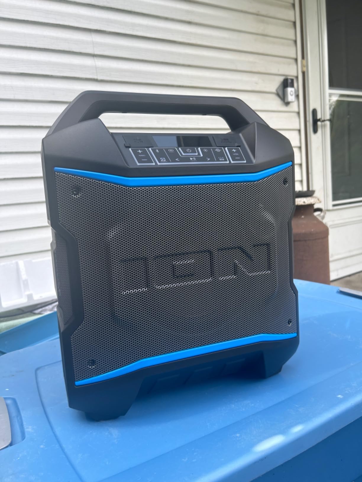 ION Block Rocker 120W Bluetooth Outdoor Speaker with Wheels | Water Resistant, Radio, Karaoke Mic, USB Charging, Stereo Linking, Bass BOOST and App Control, for Parties and Outdoor Events customer photo 1