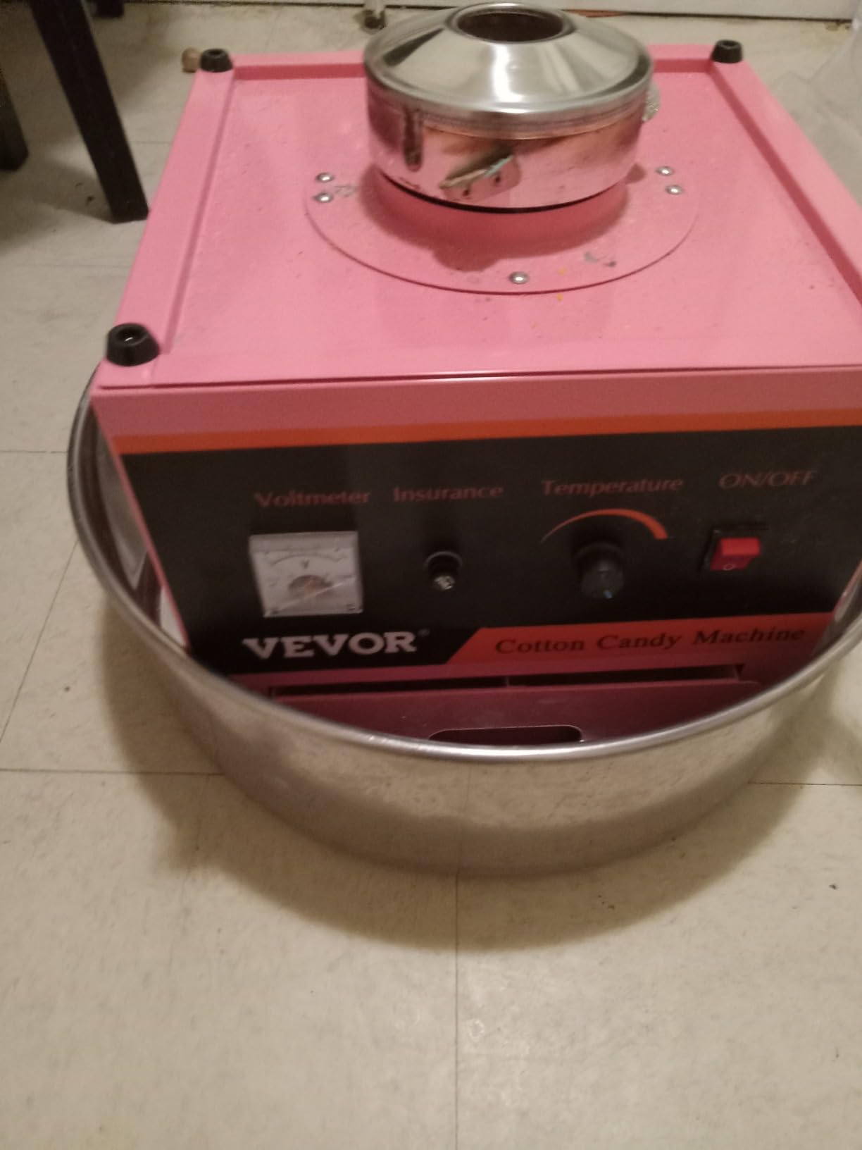 VEVOR Electric Cotton Candy Machine, 1000W Commercial Floss Maker w/Stainless Steel Bowl, Sugar Scoop and Drawer, Perfect for Home, Carnival, Kids Birthday, Family Party, Pink customer photo 2