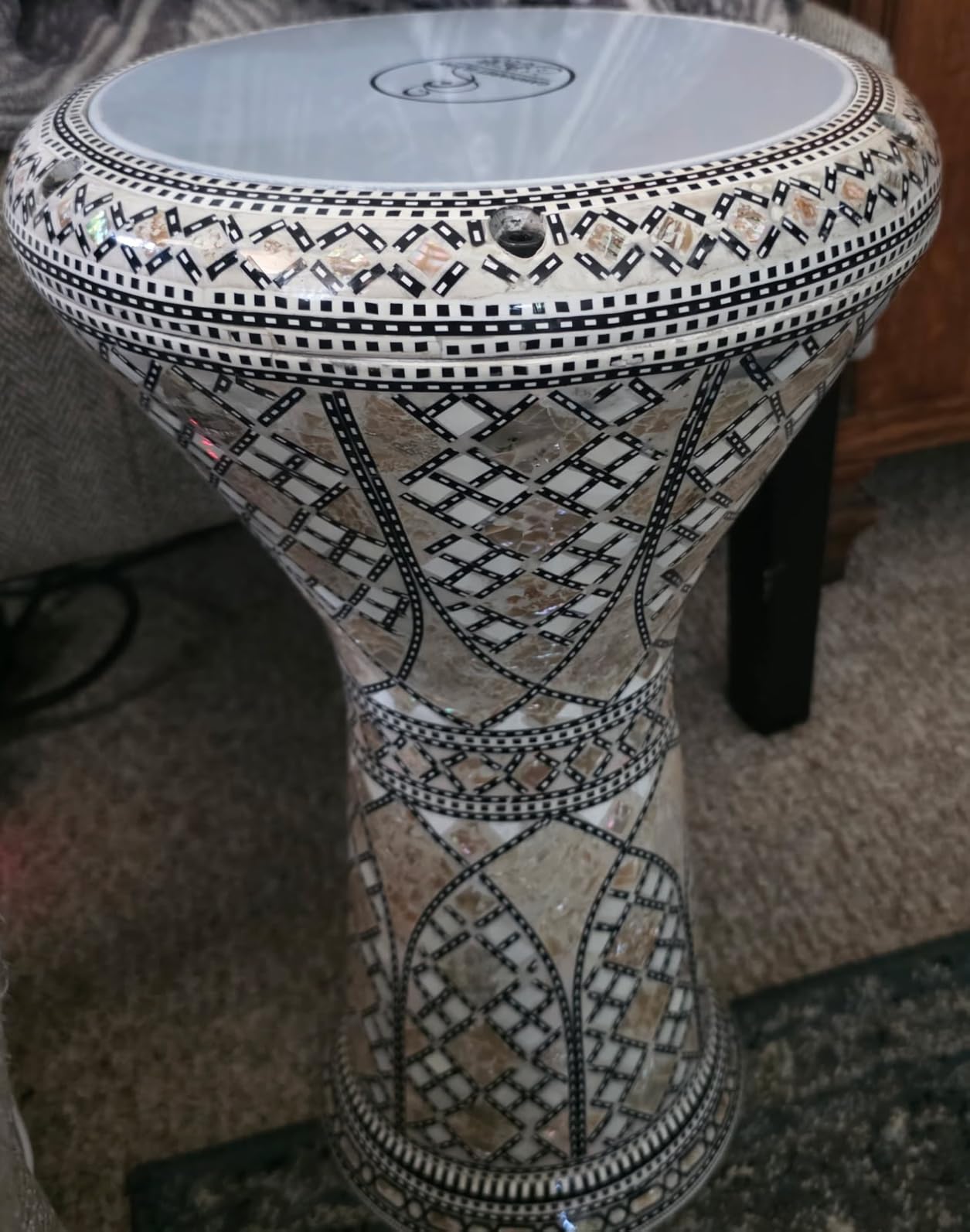 The 17.75'' Stunning Metallic Darbuka Doumbek Gawharet El Fan (Metalic Blue) customer photo 1