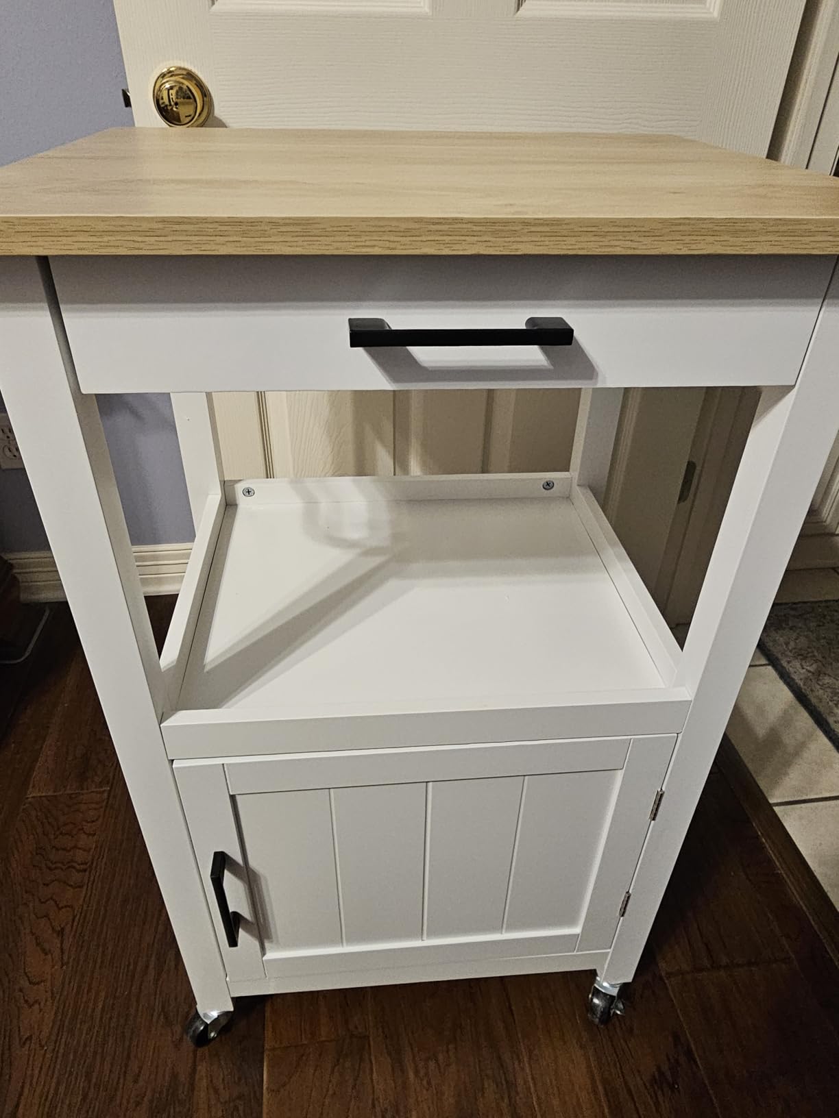 VEVOR Kitchen Island Cart with Solid Wood Top, 35.4