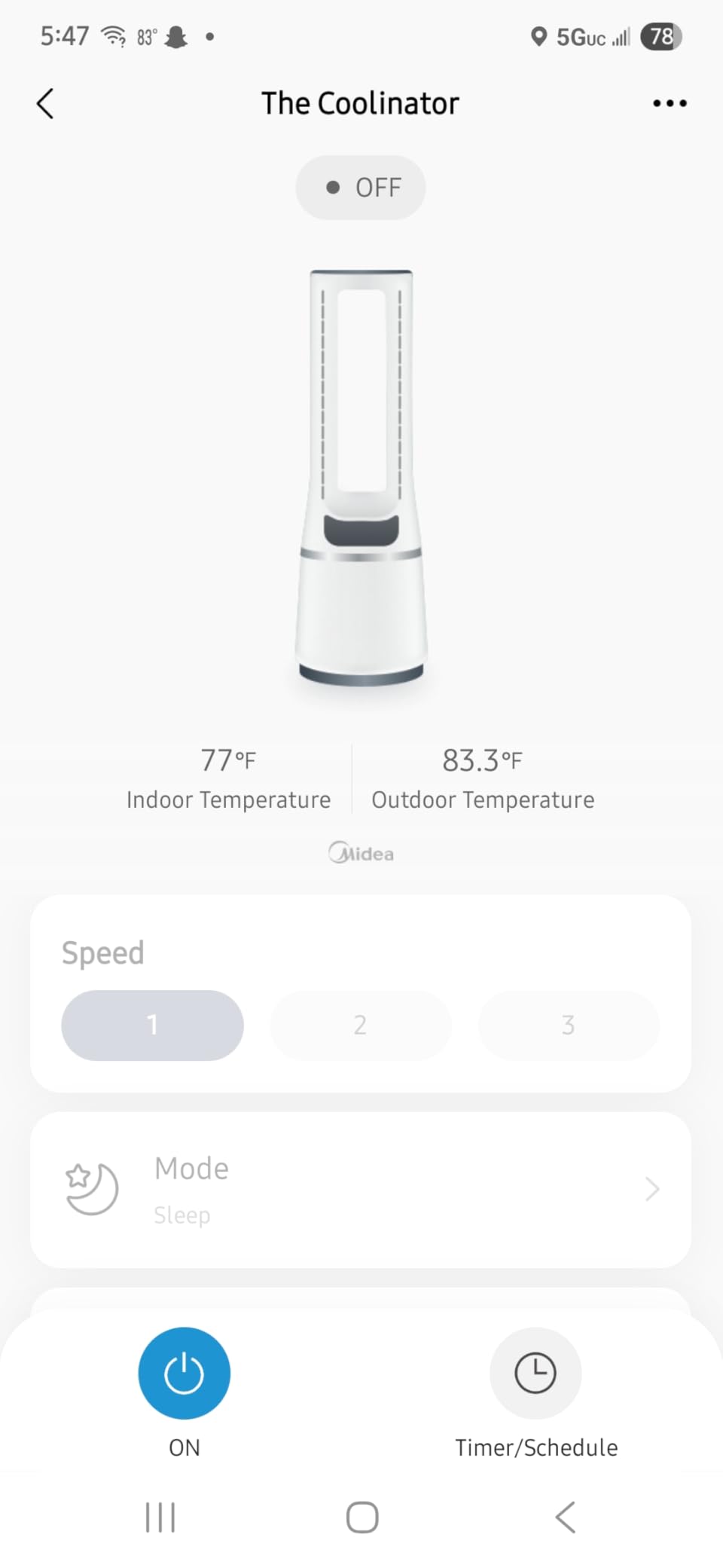 PELONIS Bladeless Tower Fan with 26-33ft Powerful Airflow, Alexa and Google Compatible, 6-Speed Settings, Quiet DC Motor, 120° Oscillation, 7-Hour Timer - Ideal for Bedroom Home Office Use, White customer photo 1