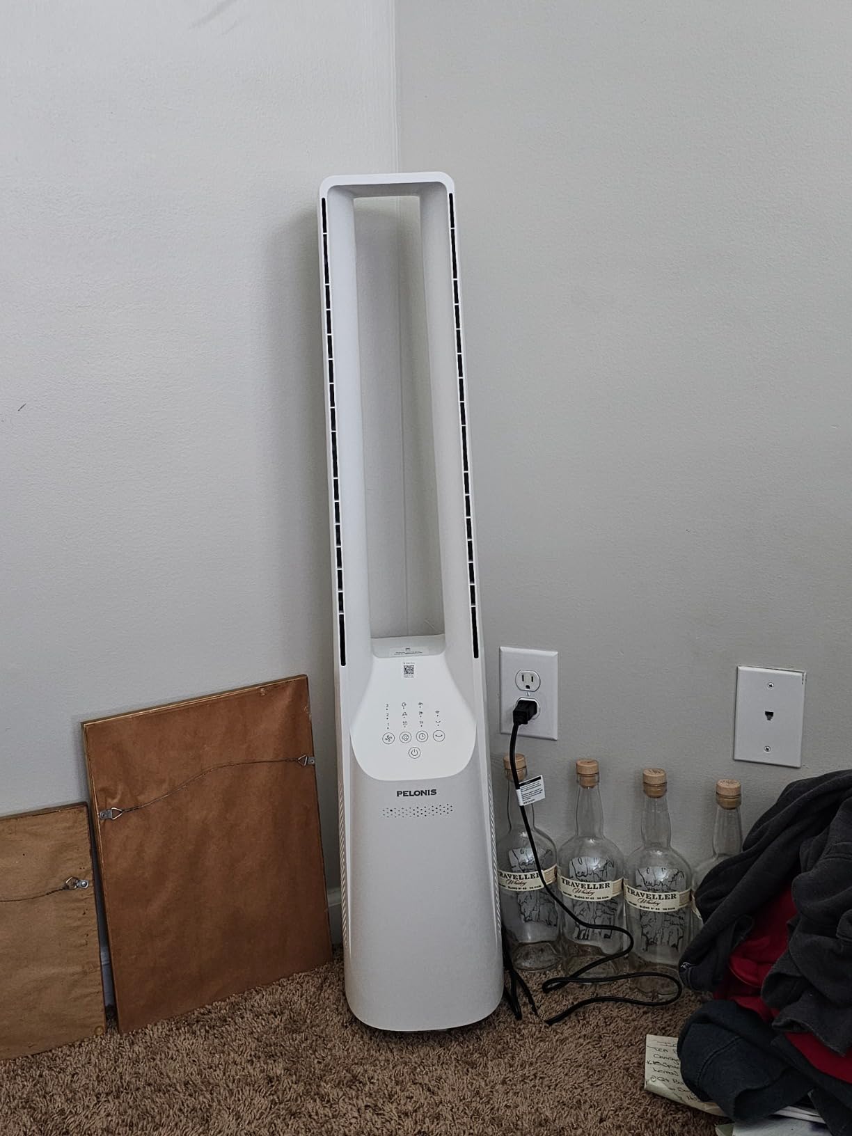 PELONIS Bladeless Tower Fan with 26-33ft Powerful Airflow, Alexa and Google Compatible, 6-Speed Settings, Quiet DC Motor, 120° Oscillation, 7-Hour Timer - Ideal for Bedroom Home Office Use, White customer photo 2
