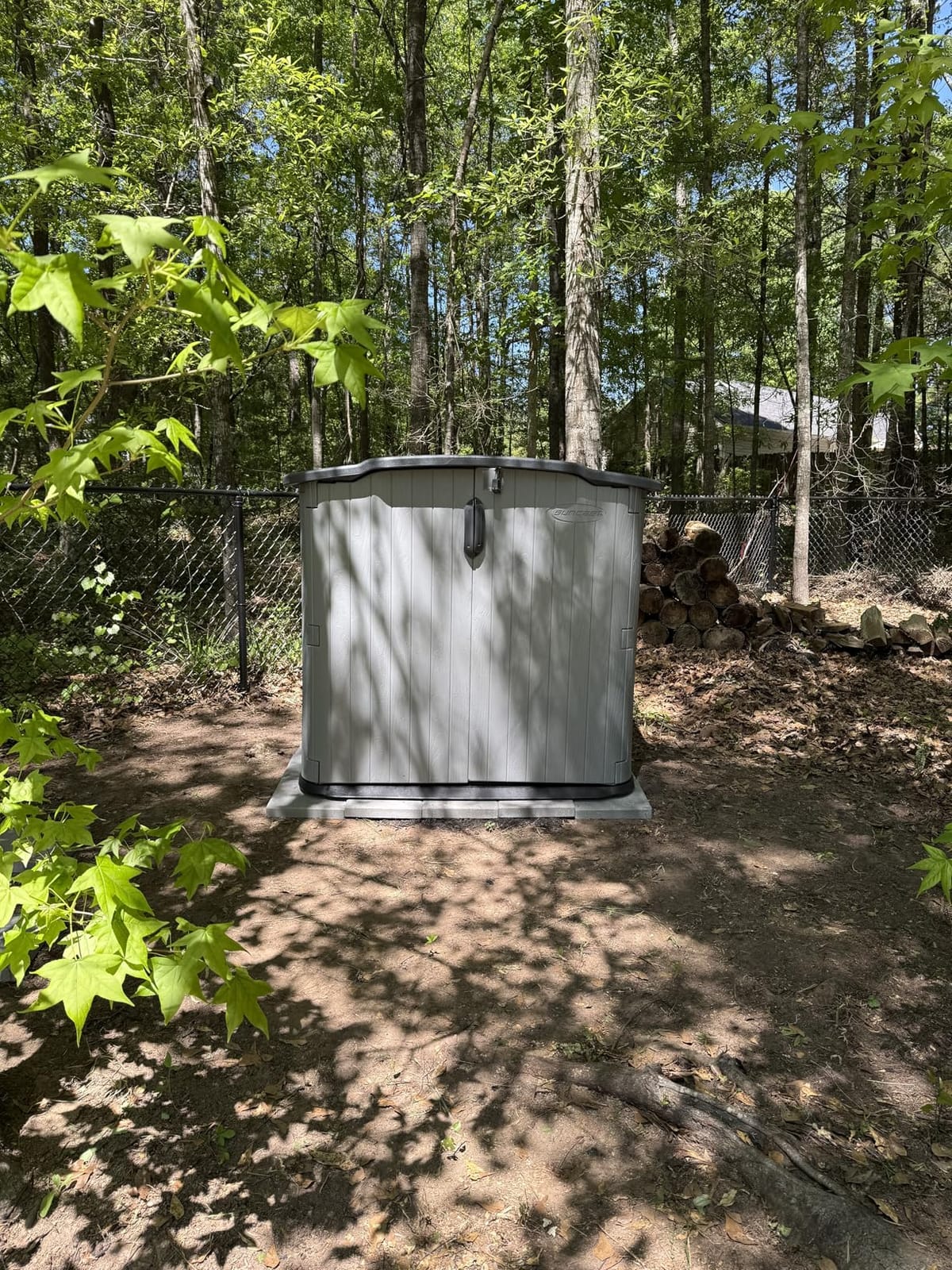 Suncast Glidetop 98 Cubic Foot Horizontal Shed Storage, Outdoor Waterproof Resin Floor Home Patio Deck Box for Garden and Tools, Dove Gray customer photo 1