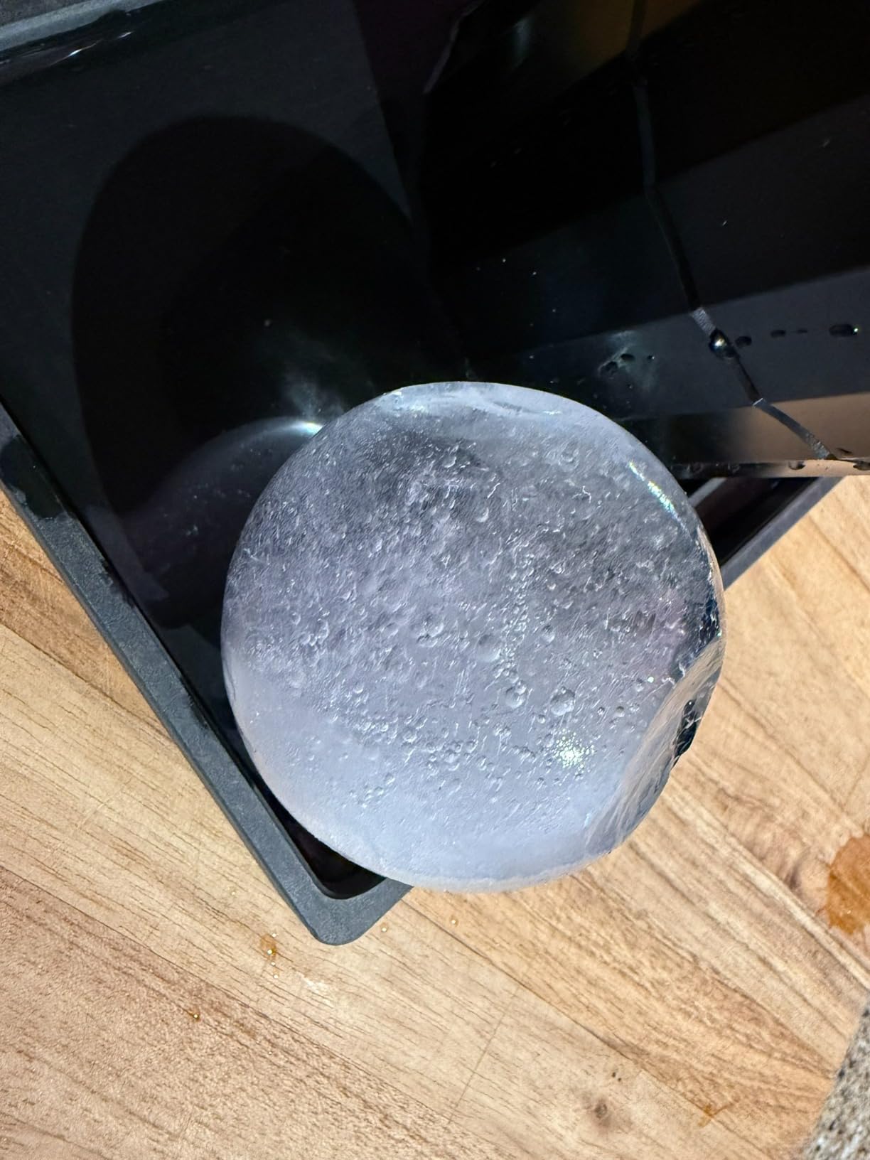 DFM Tool Works Ice Ball Press Kit - Aluminum Ice Ball Press for Whiskey, Scotch, Bourbon & Cocktails, Elegant Ice Spheres for Enhanced Drink Flavor - Tongs, Drip Tray & Box Included, 2.4