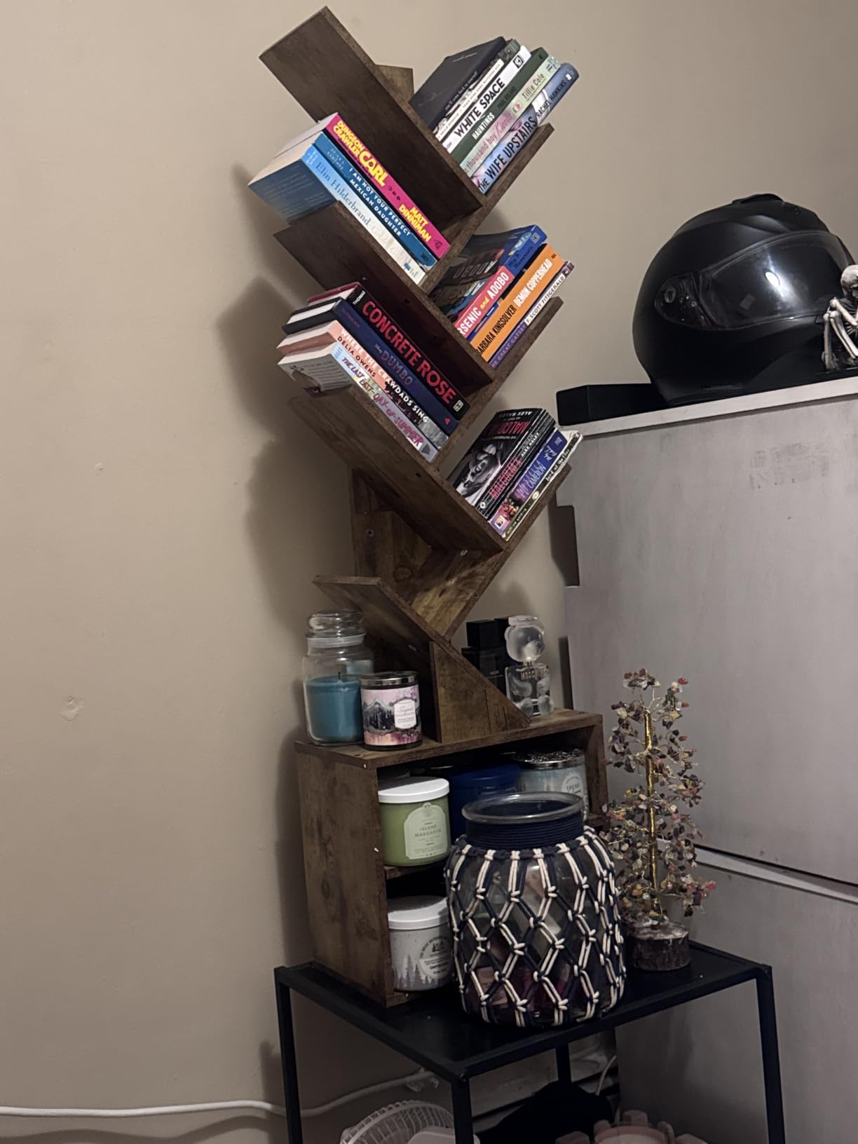 SUNMORY 6 Tier Tree Bookshelf, Tall Small Bookcase with Storage Cabinet | Modern Narrow Bookshelves Organizer, Floor Standing Book Case Shelf for Bedroom Living Room Home Office Corner, Rustic Brown customer photo 1