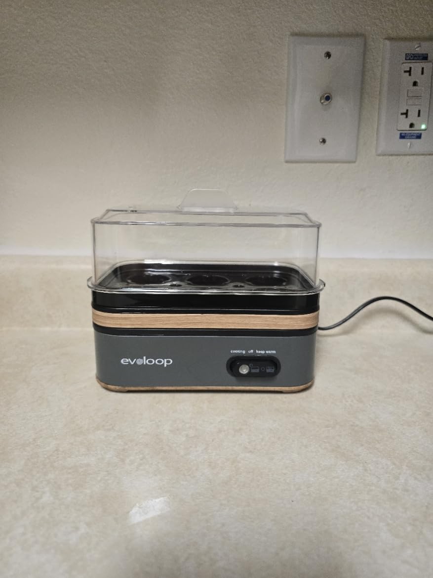 Evoloop Rapid Egg Cooker Electric 6 Eggs Capacity, Soft, Medium, Hard Boiled, Poacher, Omelet Maker Egg Poacher With Auto Shut-Off, BPA Free customer photo 2