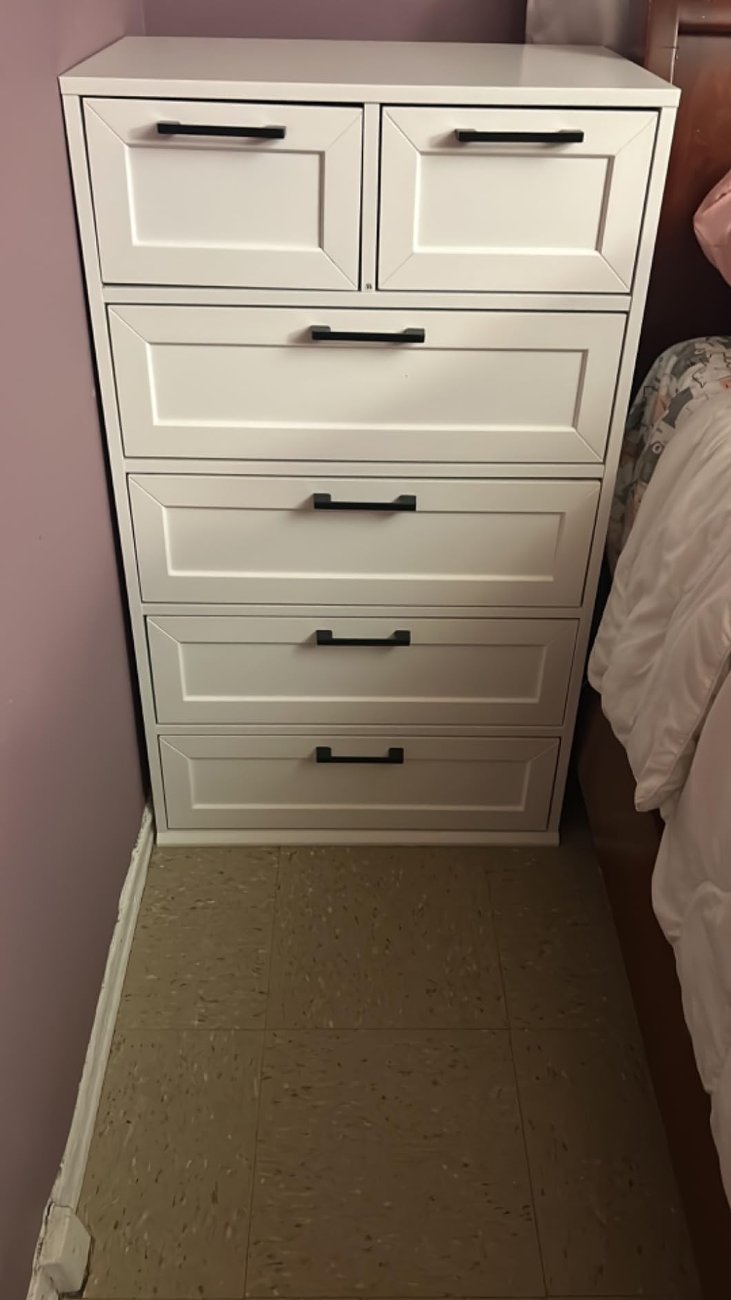 BOTLOG Tall White Dresser with 6 Drawers | Farmhouse Modern Wood Storage Chest of Drawers, for Living Room, Hallway, Entryway customer photo 1