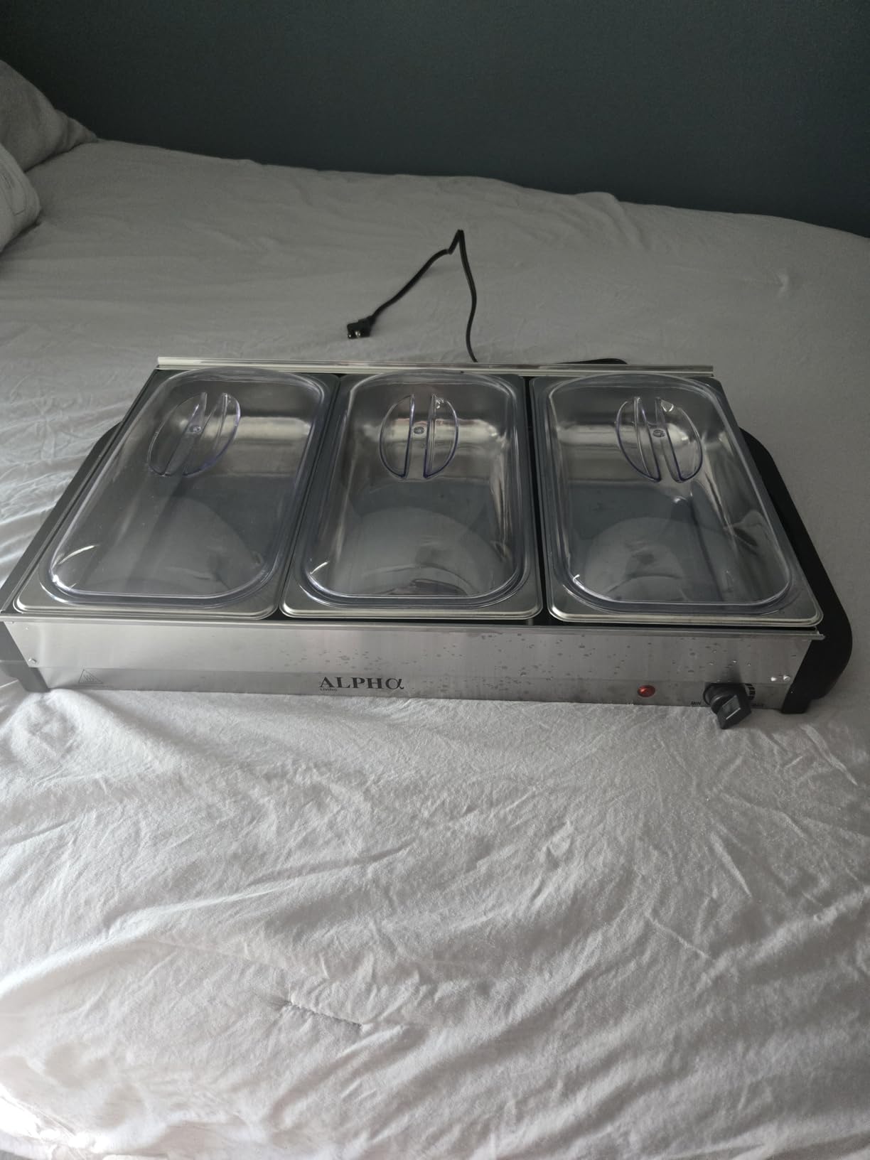 Alpha Living 3x2.5 QT Food Warmers for Parties Buffet Servers and Warmers - Premium Catering Supplies Buffet Display - Stainless Steel Electric Food Warmers with Temperature Control customer photo 2