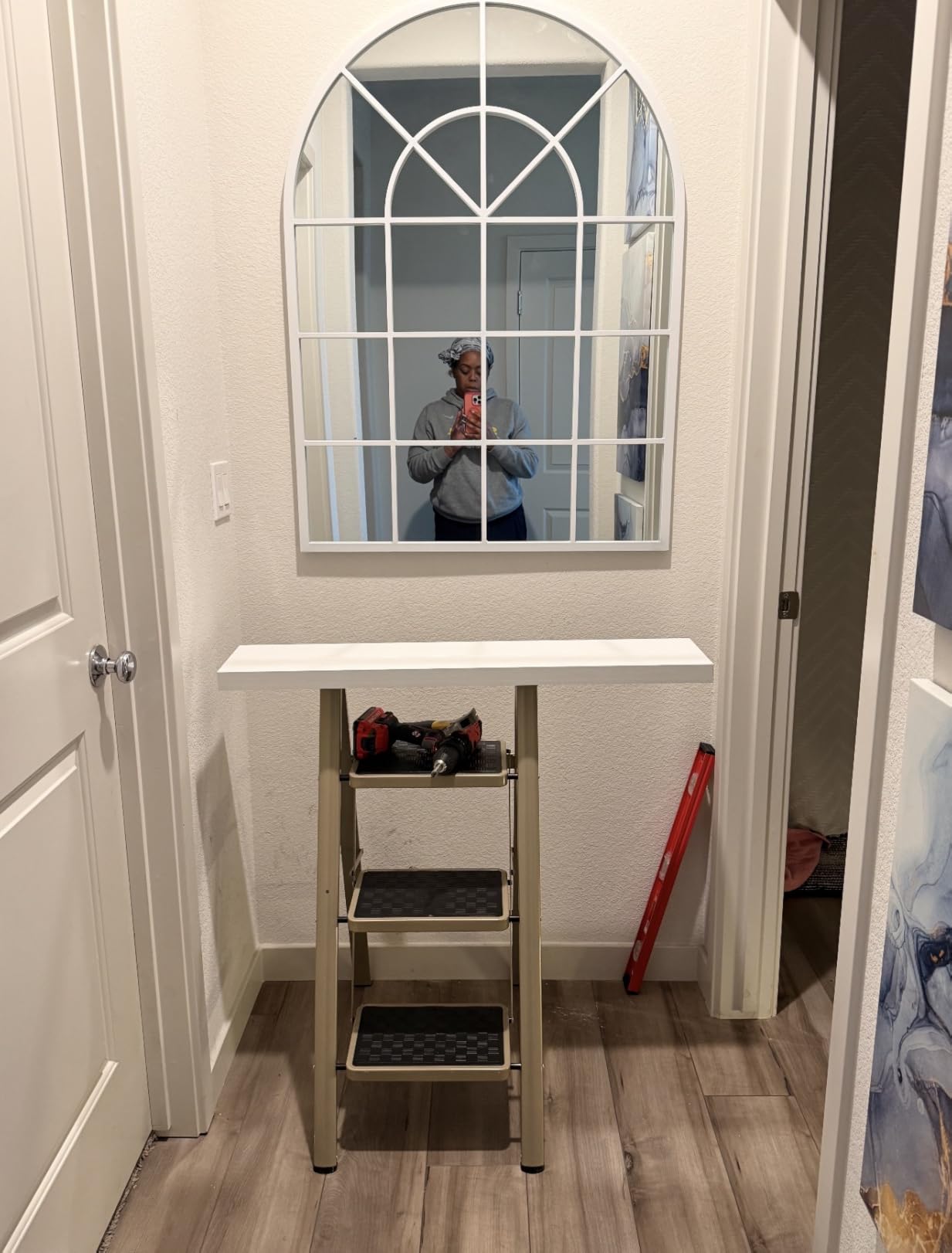 Dewfig Arched Window Wall Mirror, 42