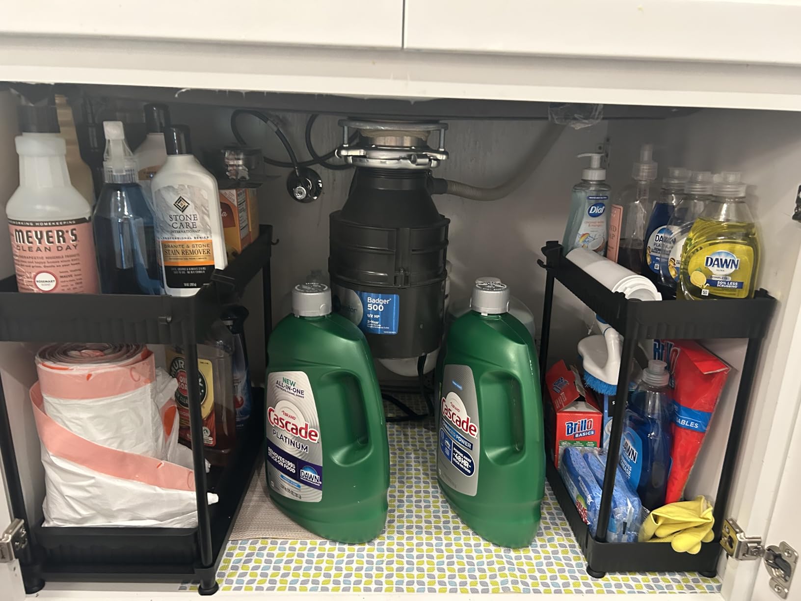 3-Pack 2-Tier Under Sink Organizers with Sliding Drawers | Multi-use kitchen & bathroom storage, 12.8 inch black cabinet organizer, space-saving sliding drawer design. customer photo 2