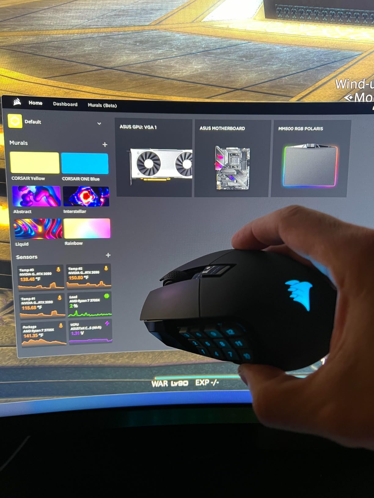 Corsair Scimitar Elite RGB Wireless MMO Gaming Mouse - 26,000 DPI - 16 Programmable Buttons - Up to 150hrs Battery - iCUE Compatible - Black customer photo 2