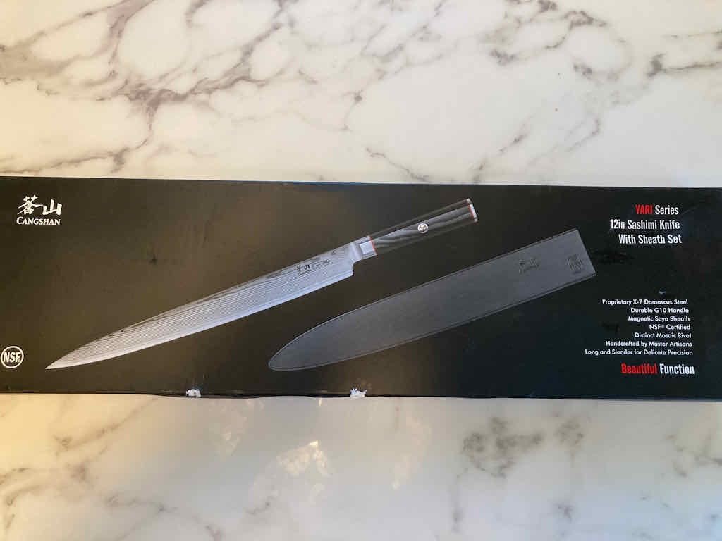 Cangshan YARI Series 12-inch Sashimi Knife with Sheath, X-7 Damascus Steel customer photo 2