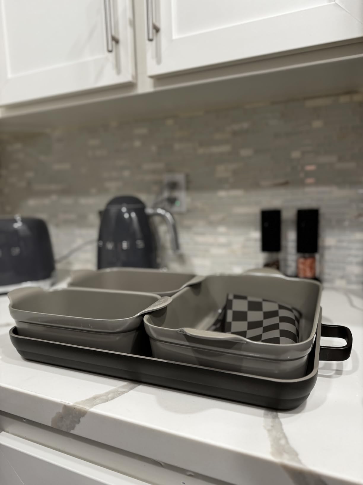 Our Place Bakeware Set, 5-Piece Nonstick Ceramic Bakeware & Griddle Pan | PFAS-free ceramic bakeware, stovetop-to-oven ceramic griddle pan, baking dishes, reusable oven mat, nonstick, non-toxic customer photo 1