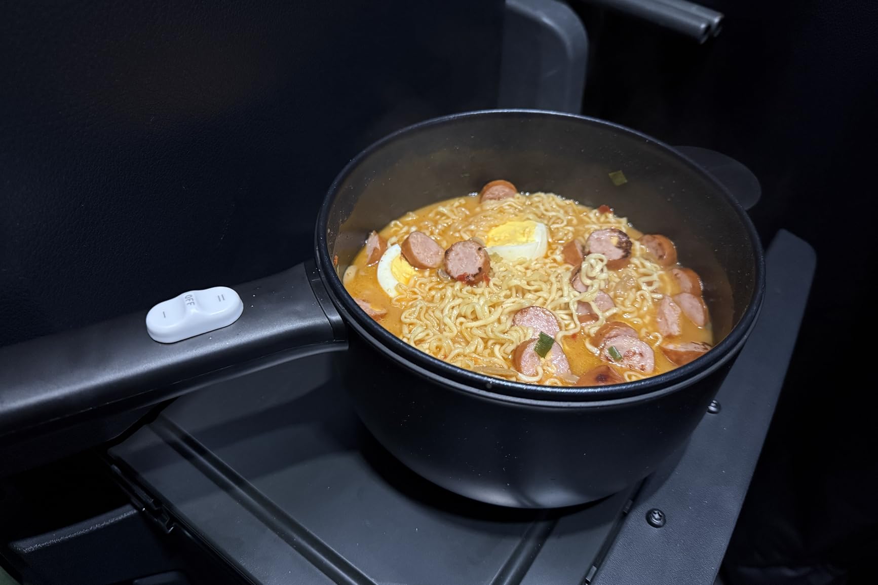 Dezin 2L Hot Pot Electric, Non-Stick Electric Pan, 700W Adjustable Power | Electric Pot for Cooking/Steak/Egg/Fried Rice/Ramen/Soup, Portable Pot for Dorm/RV/Family/Travel/Camping, Include Spatula customer photo 1