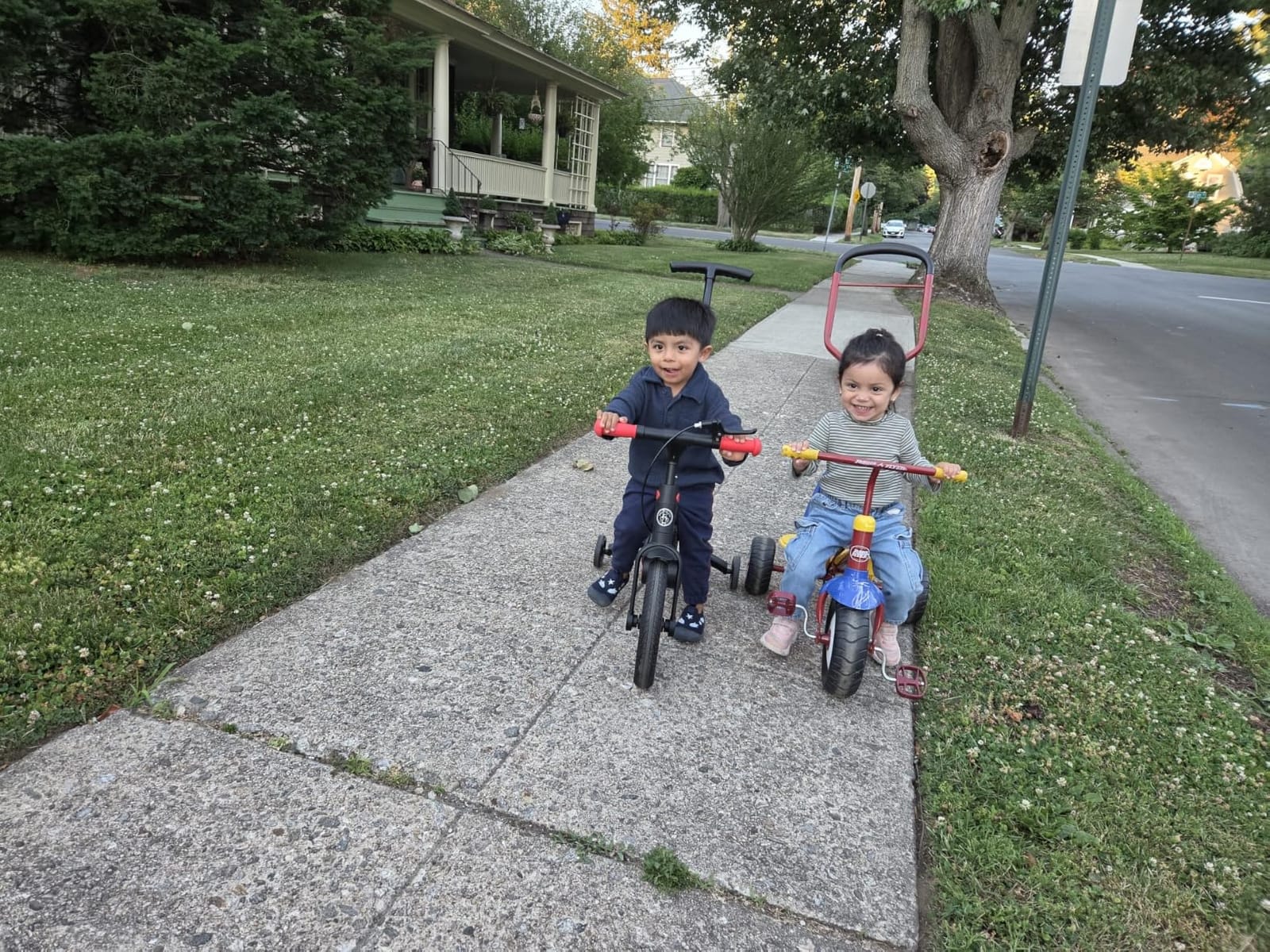 JMMD 6 in 1 Toddler Bike with Push Handle for Kids 18-60 Months, 12