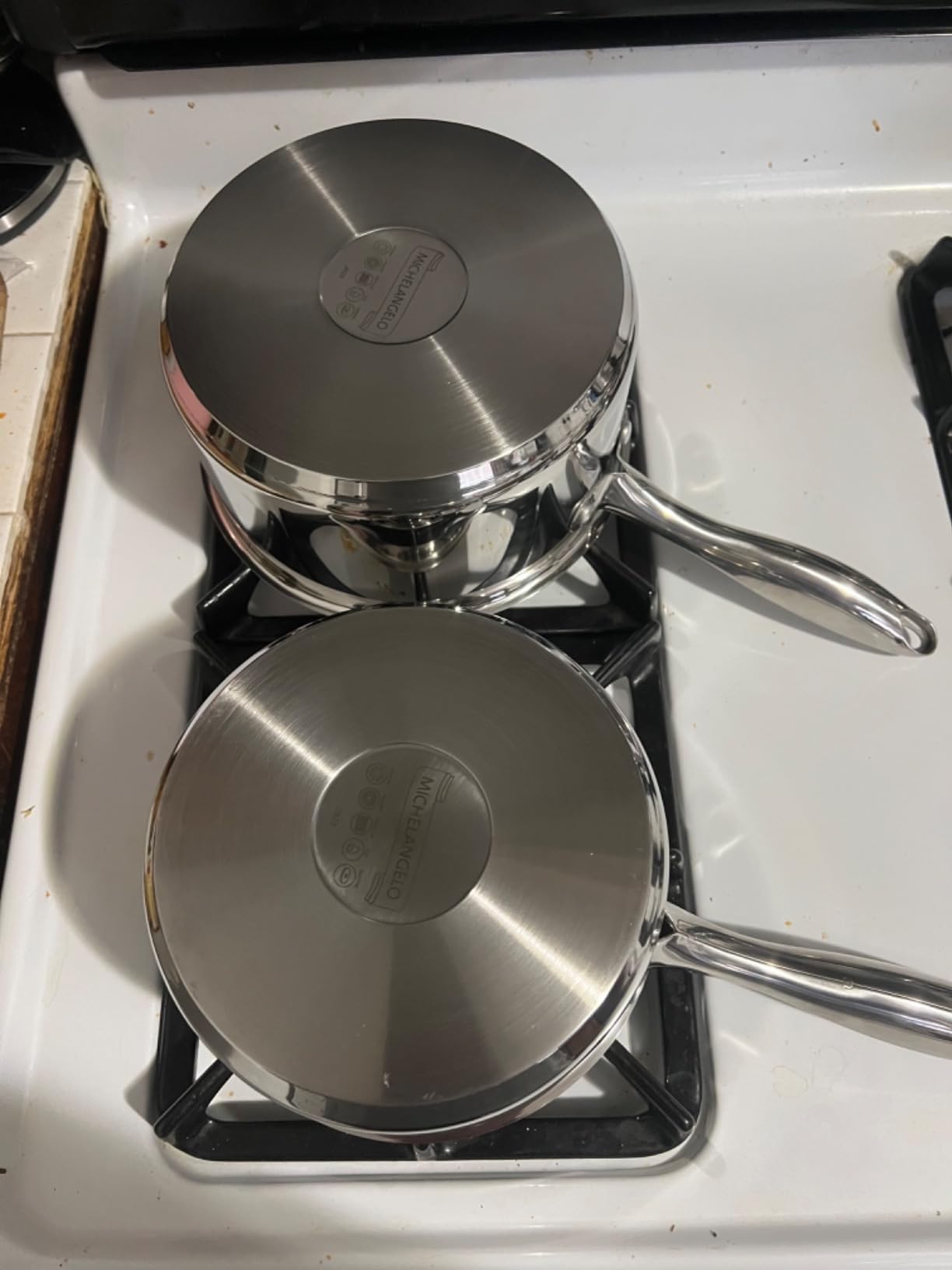MICHELANGELO 6-Piece Stainless Steel Pot Set, 1QT, 2QT & 3QT | 18/10 Stainless Steel Saucepan Set with Tri-Ply Base and Glass Lids; Induction Compatible for Sauces, Rice, Pasta and Soup customer photo 2