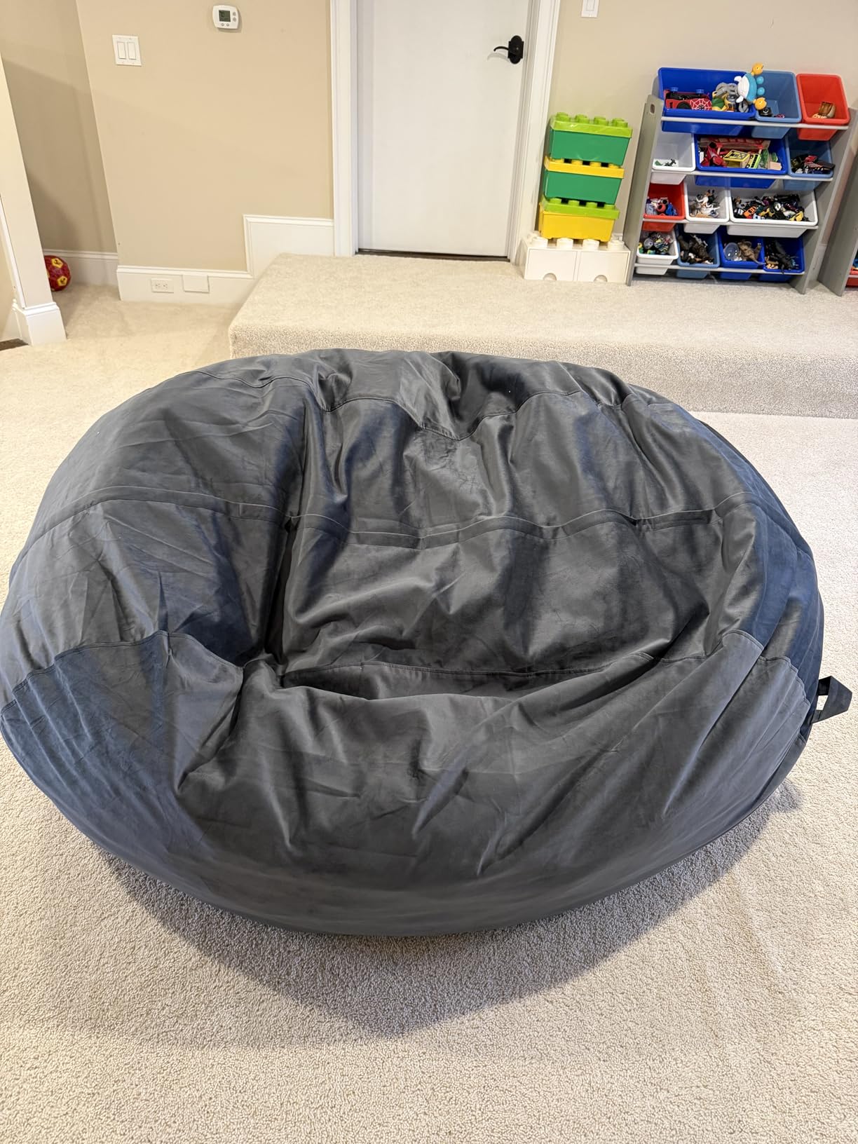 Codi Bean Bag Chair with Filler Included, 4 FT - Comfy Large Beanbag Chairs for Adults - Machine Washable and Soft Mink Bonded Cover - Charcoal Grey, 4ft customer photo 1