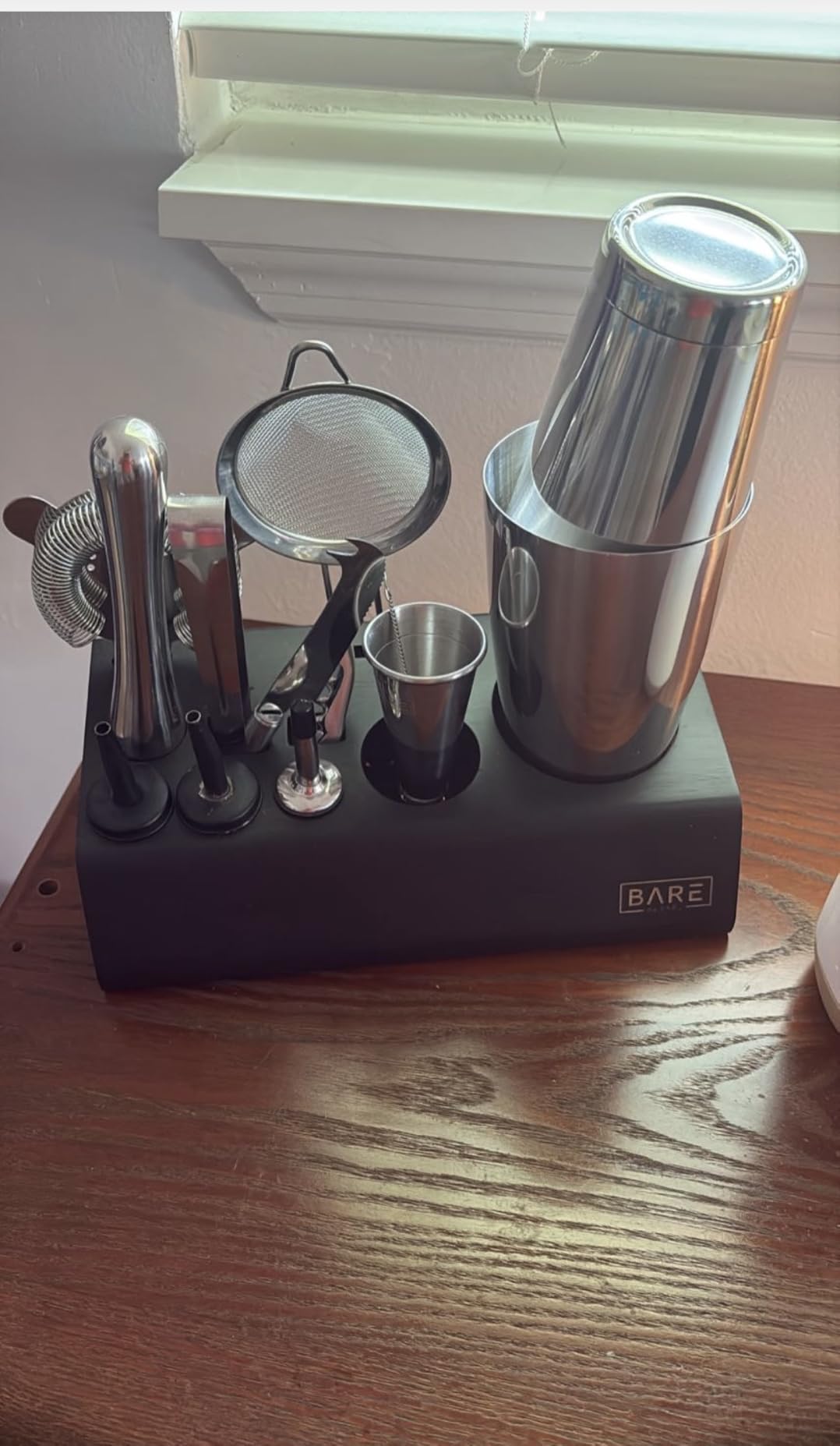 BARE BARREL Mixology Bartender Kit Bar Set | 14-Piece Cocktail Shaker Set | Martini Barware Mixing Tools for Home Bartending | Incl. 35 Recipe Cards | Gift Set (28oz Boston Shaker, Copper/Black) customer photo 1