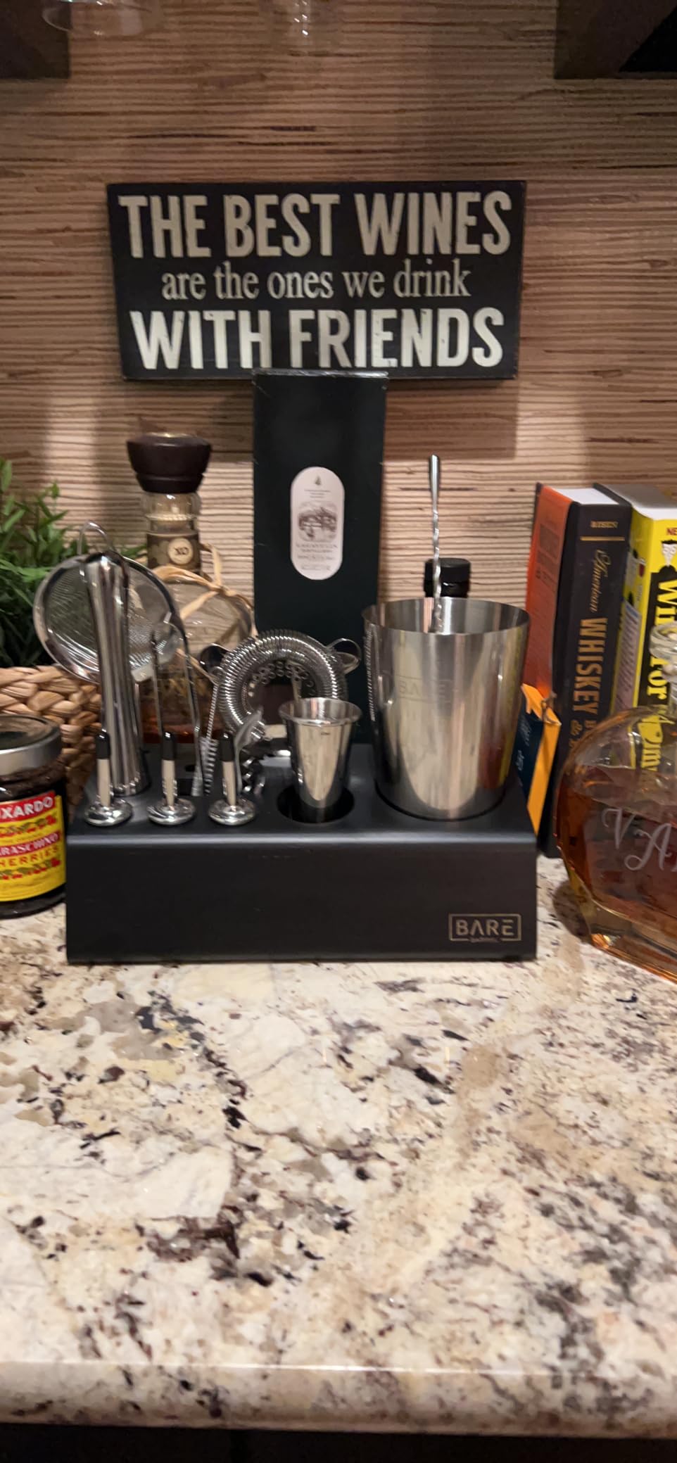 BARE BARREL Mixology Bartender Kit Bar Set | 14-Piece Cocktail Shaker Set | Martini Barware Mixing Tools for Home Bartending | Incl. 35 Recipe Cards | Gift Set (28oz Boston Shaker, Copper/Black) customer photo 2