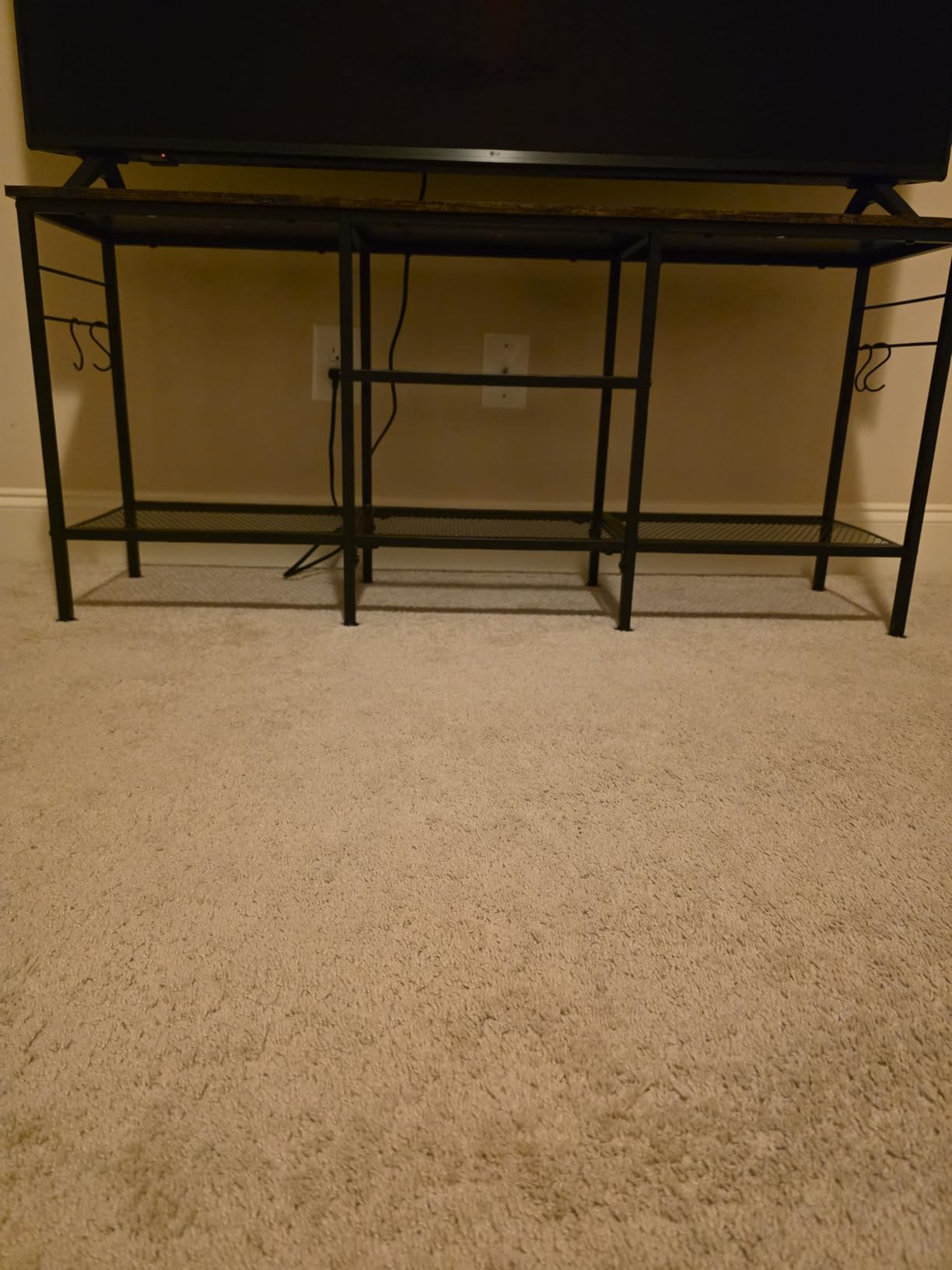 Furologee TV Stand for TVs up to 55 Inch, Entertainment Center with Open Storage Shelves, Media Console Table with Soundbar Shelf for Living Room, Bedroom, Rustic Brown customer photo 2
