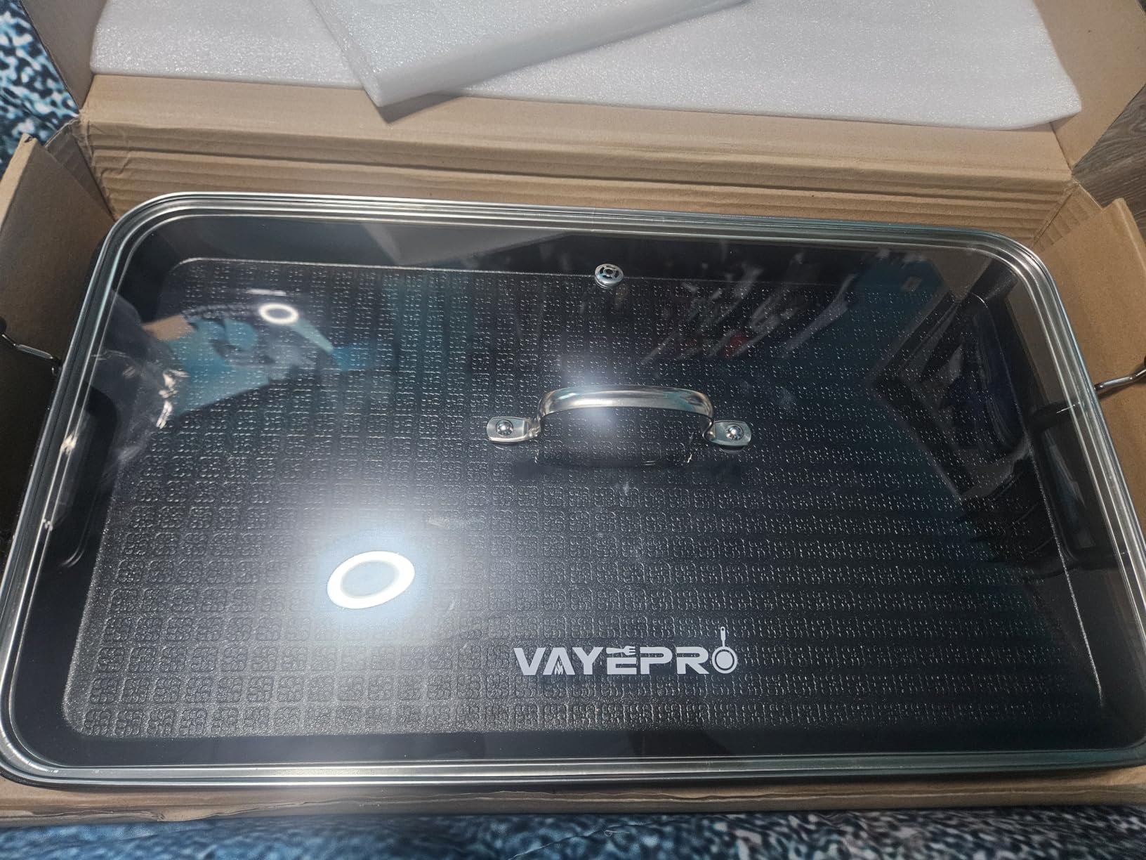 Vayepro 2 Burner Griddle Pan with Glass Lid, Stove Top Flat for Glass Stove Top, Aluminum Pancake, Non-Stick for Gas Grill, Double Burner Camping customer photo 1