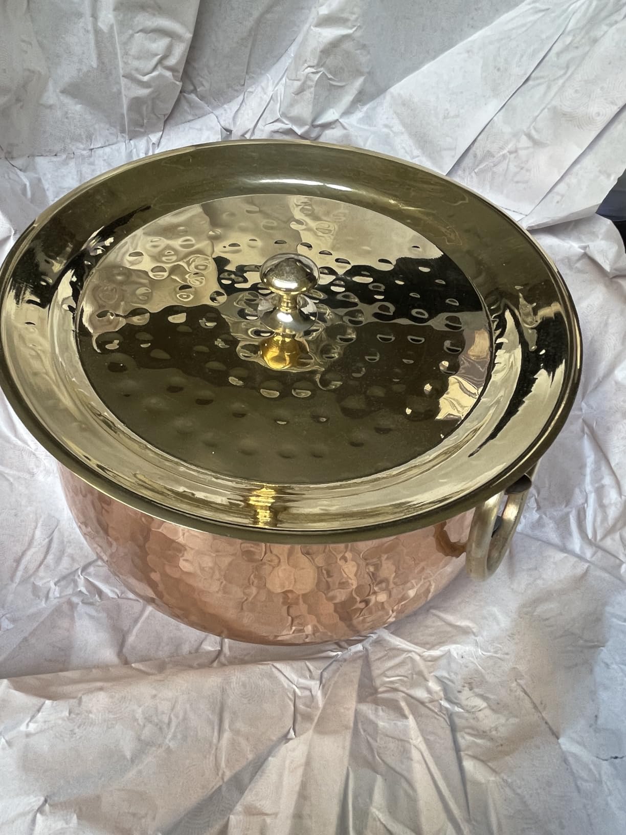 P•TAL 1.18 Gallons 100% Pure Copper Dutch Oven with Brass Lid, Naturally Non-Stick Tin-Lined Interior, PTFE & PFOA Free, Handcrafted Hammered Copper Pot for Braising, Stews, Soups & Slow Cooking customer photo 1