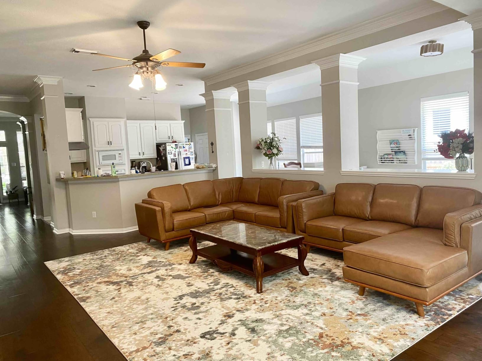 Valencia Artisan Full Leather Sofa - Pure Full Italian Nappa Leather Couch, Solid Wood Accent, Ultimate Comfort (Cognac, L-Shape Sectional) customer photo 2