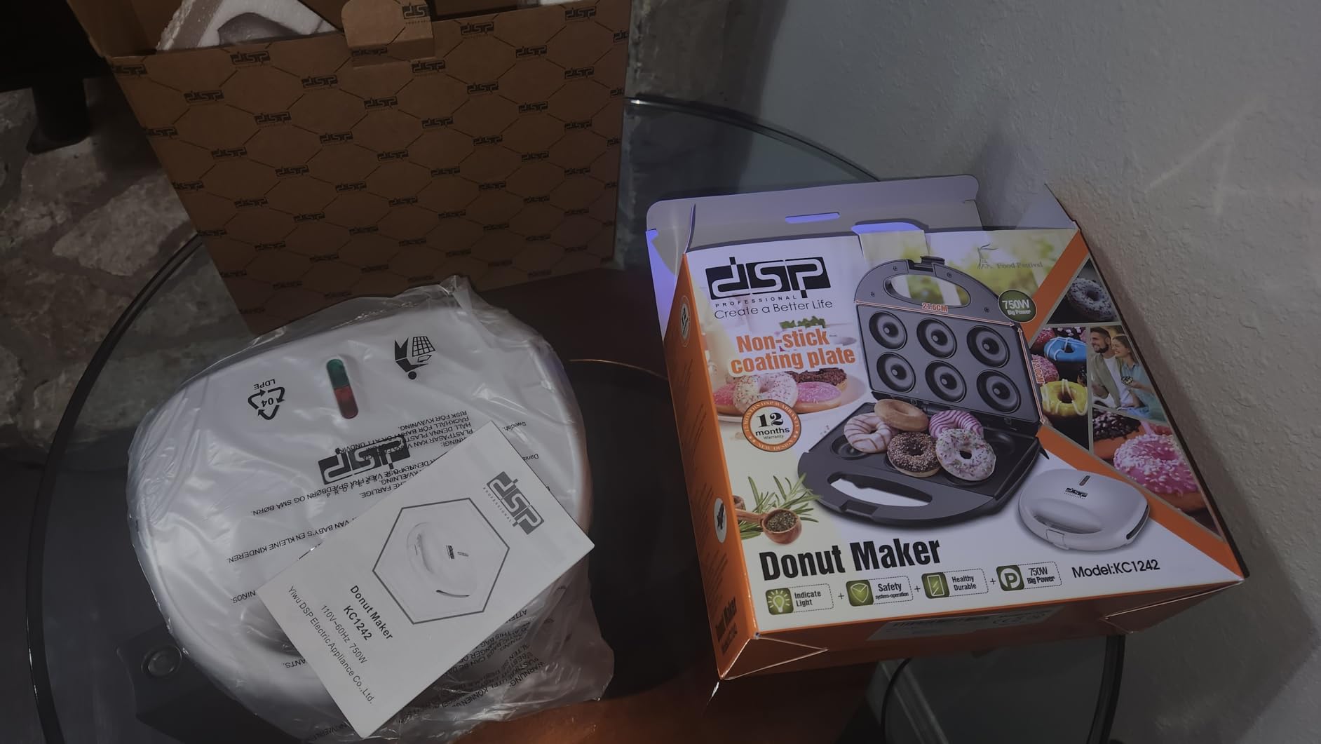 DSP Mini Donut Maker - Non-Stick, 6 Donuts, Cool-Touch | Quick 3-Min Baking, Indicator Lights, Easy Wipe-Clean, Breakfast/Snacks/Desserts, Electric Doughnut Machine, White customer photo 1