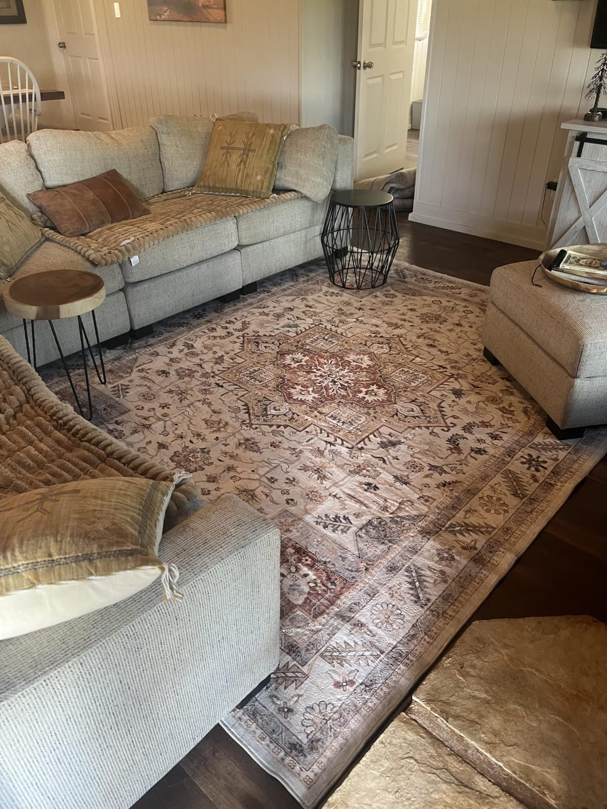 Vintage Living Room Area Rug 9x12 - Large Soft Washable Oriental Traditional Distressed Farmhouse Rugs for Bedroom - Indoor Floor Accent Carpet for Home Office House Decor - Beige customer photo 2