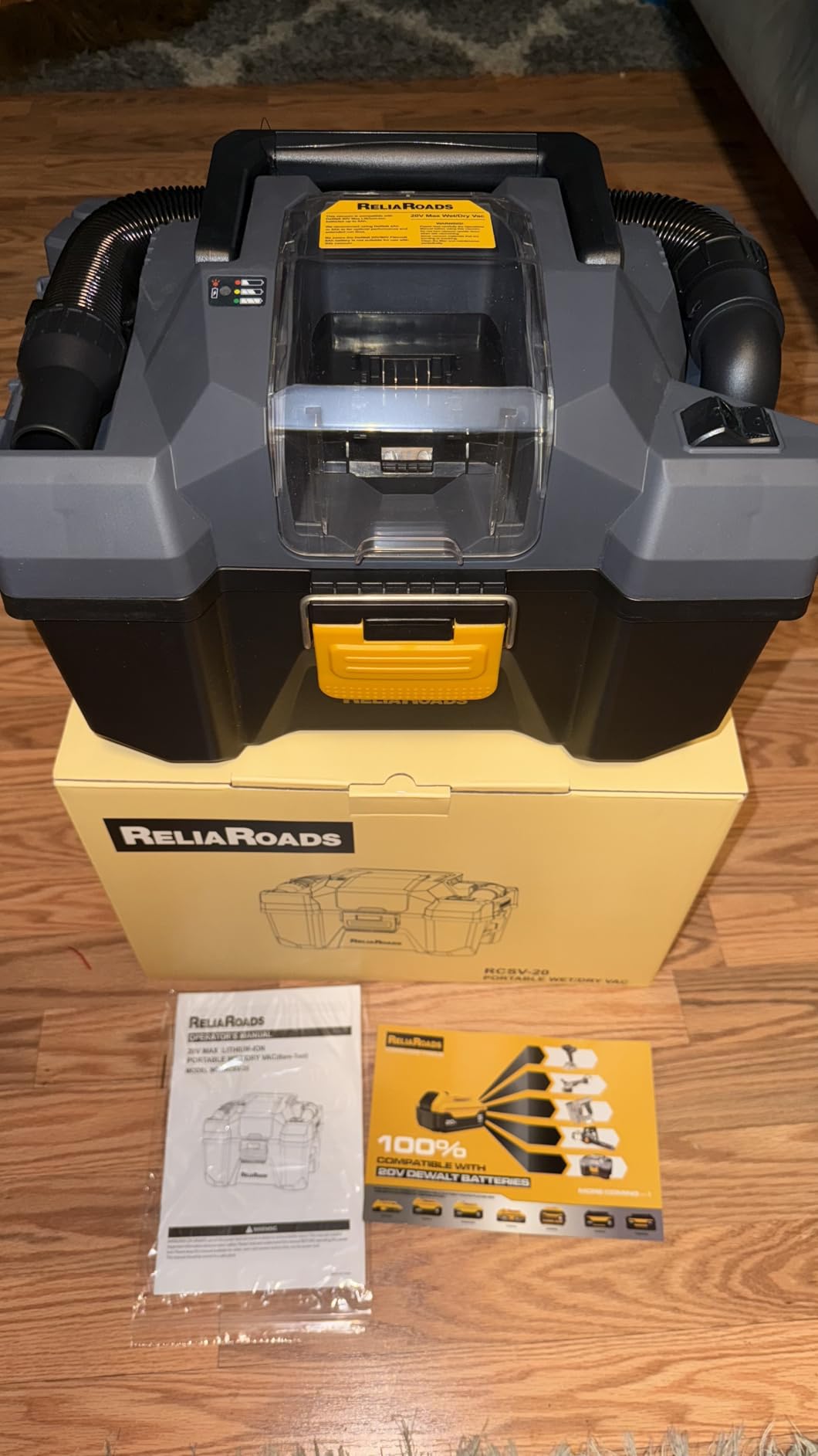 20V Cordless Vacuum Cleaner-Wet/Dry Shop Vac, 2.6 Gallon Capacity, Compatible with DeWALT Batteries (Bare Tool) customer photo 1