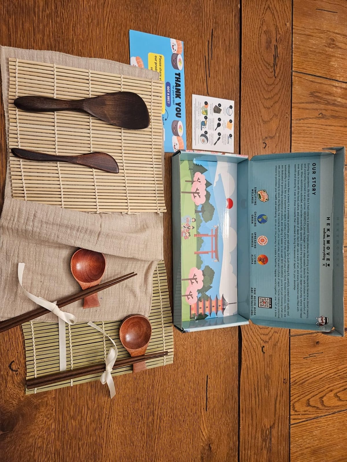 No Plastic Premium Sushi Making Kit for Home, for Beginners or Pro Sushi Makers. Made of Premium Wood, Includes Tea Cloth, Planet-Friendly DIY Home Sushi Kit Experience customer photo 2