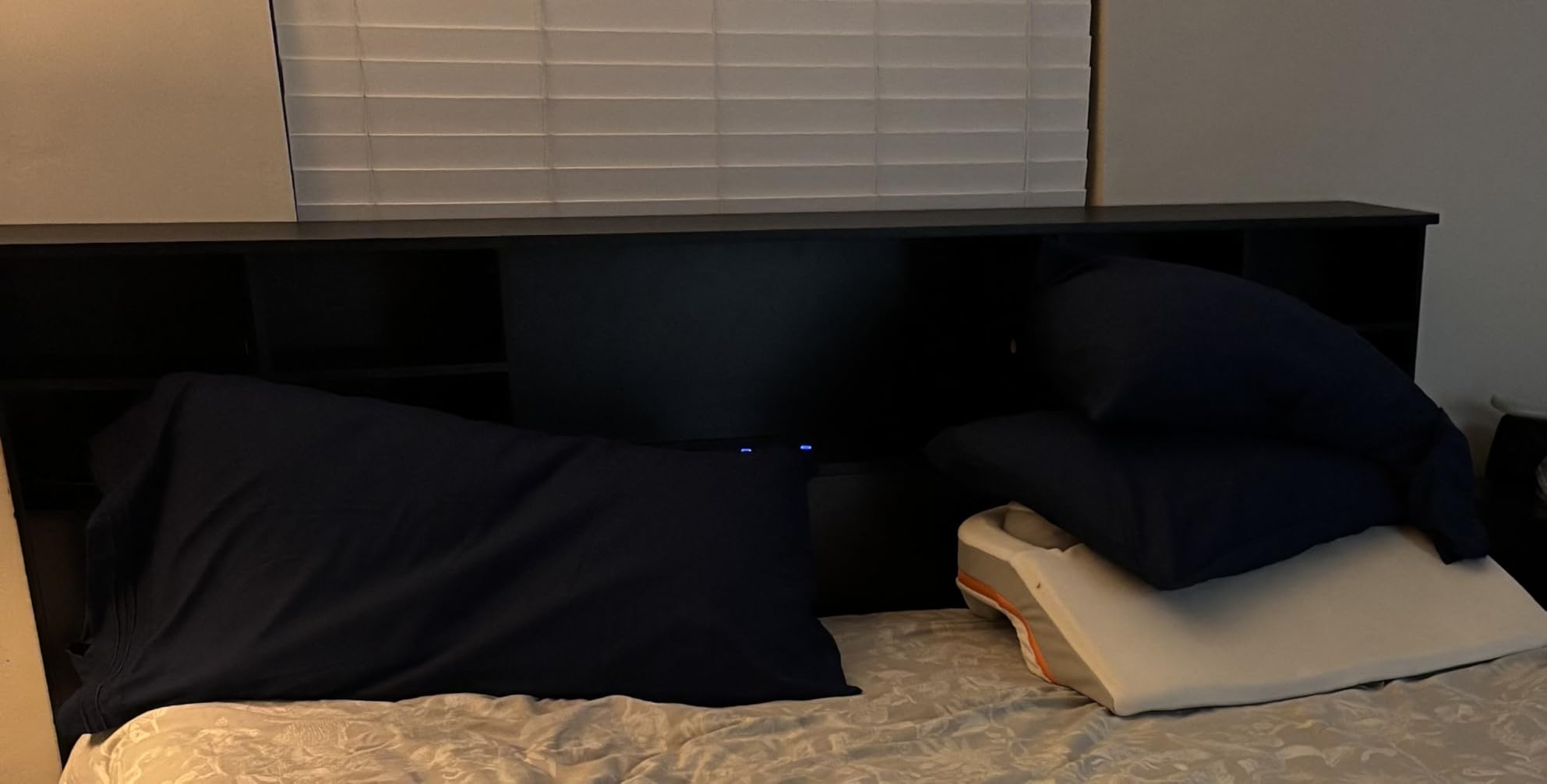 King Size Headboard for Bedroom, Bookcase Headboards, White | Headboard with Built-in Charging Station & 2 LED Lights, Engineered Wood Noise-free Head Board King Size with Storage customer photo 2