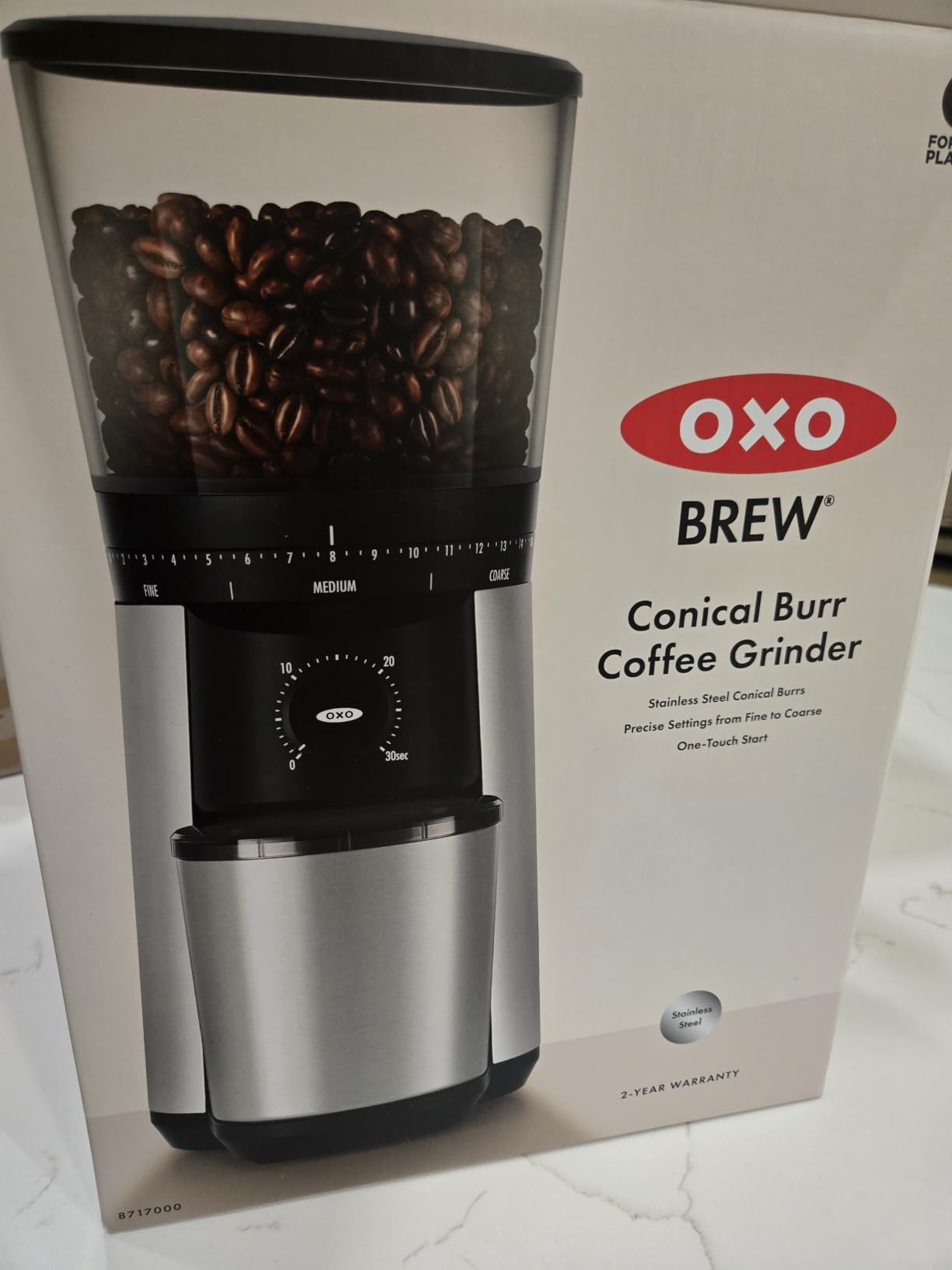 OXO Brew Conical Burr Electric Coffee Bean Grinder - 12 Oz, Matte Black customer photo 1