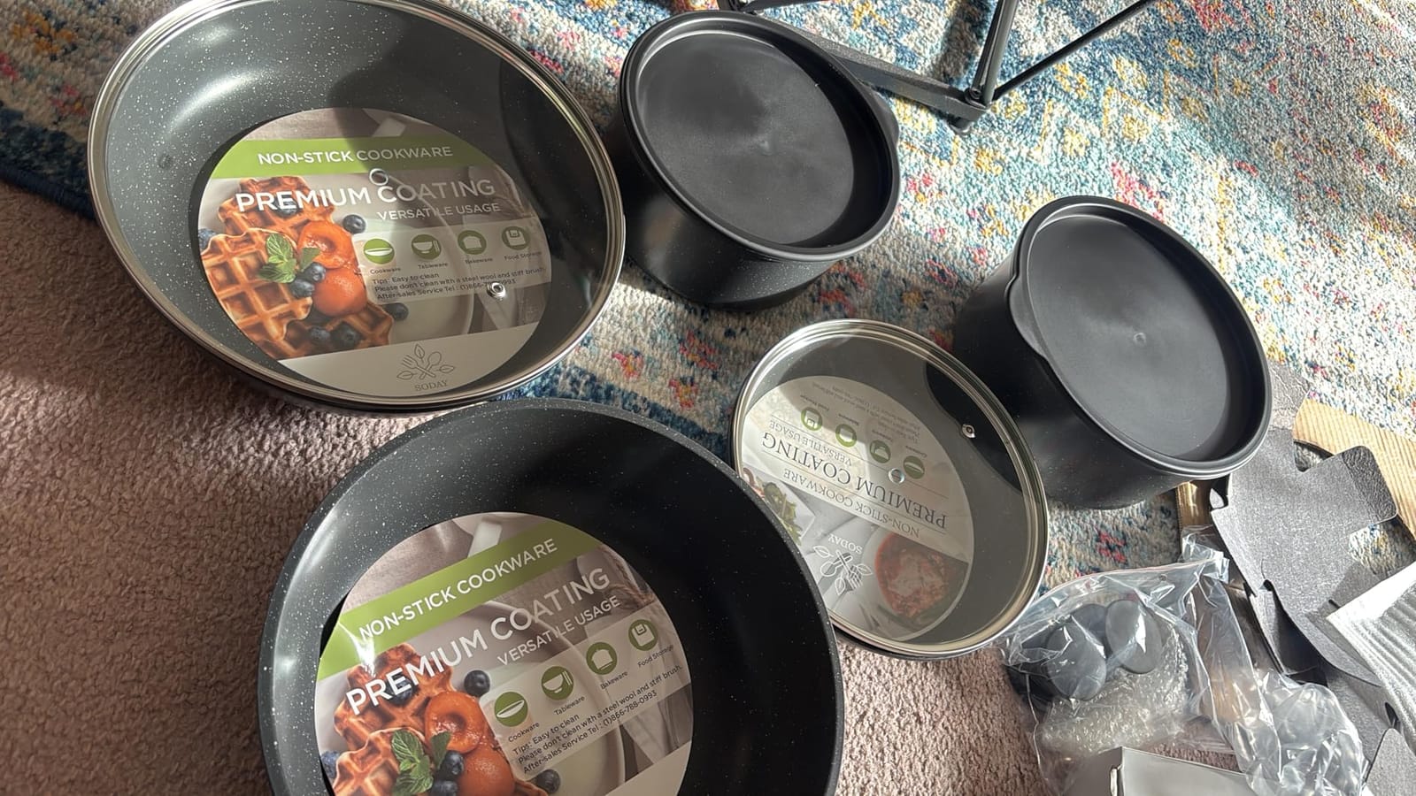 SODAY 15Pcs Pots and Pans Set Non Stick, Detachable Handle, Induction customer photo 2