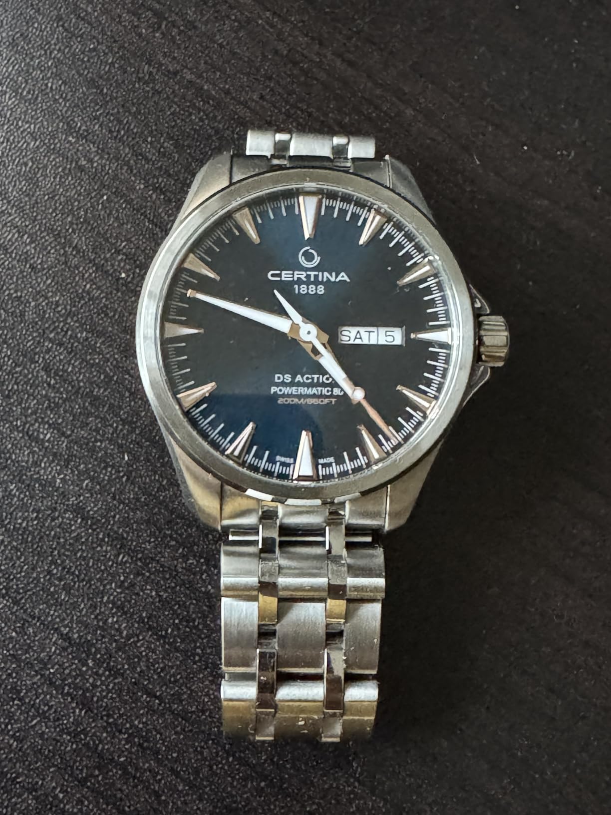 Mens, DS Action Day-Date Powermatic 80, Stainless Steel, Swiss Automatic, Watch, Blue, Plastic, 20, (C0324301804101) customer photo 1