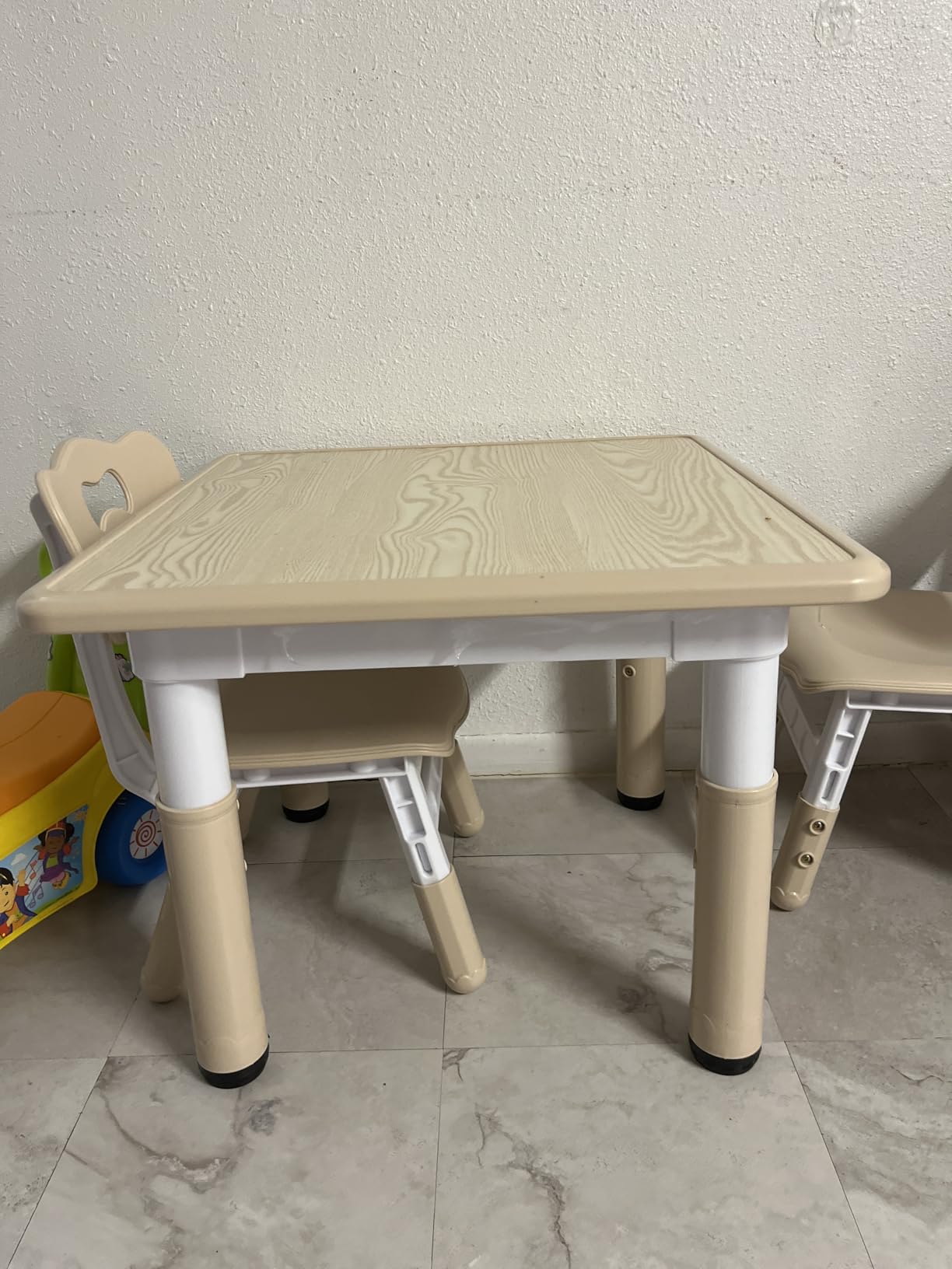 GITAWUSA Kids Study Table and Chairs Set, Height Adjustable Toddler Table and Chair Set for Kids Ages 3-8, 23.6