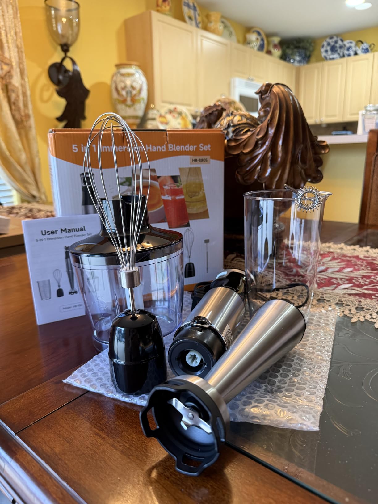 Turelar Immersion Blender Handheld Corded, 1100W 5 in 1 Hand Blender Set | Trigger Variable Speed, Emulsion Stick Mixer with Food Processor, Whisk, Frother, for Soup, Puree, Baby Food, Anti-scratch customer photo 1