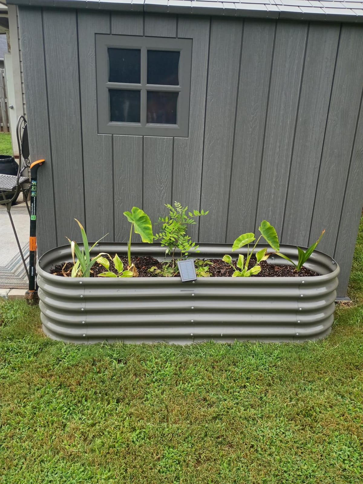 A ANLEOLIFE 8x4x2ft Galvanized Raised Garden Bed Kit, Oval Metal Deep Root Planters for Outdoor Plants Vegetables Flowers Herb, Large Bottomless, 478 Gallon Capacity- Quartz Grey customer photo 1