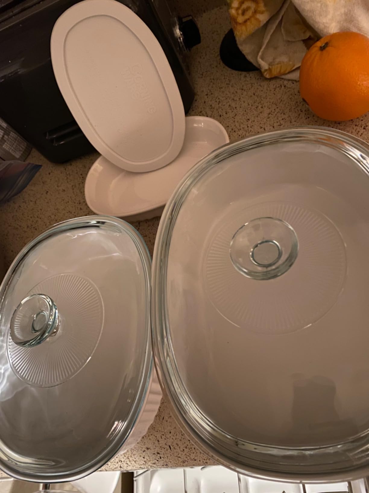 CorningWare Ceramic Bakeware Set with Lids Chip and Crack Resistant Stoneware Baking Dish, Microwave, Dishwasher, Oven, Freezer and Fridge Safe, 10-Piece French Navy customer photo 1