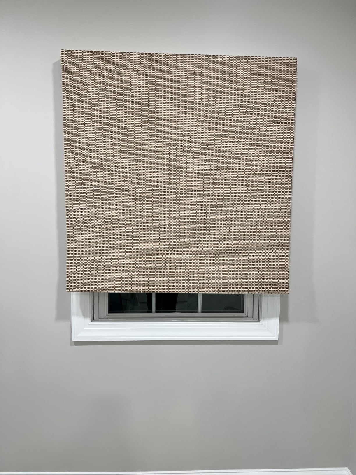 Comzone Cordless Blackout Bamboo Roman Shades, Easy to Install Natural Woven Wood Window Shades, Great Privacy Lined Bamboo Blinds for Home, Office, Doors, Sirocco customer photo 1