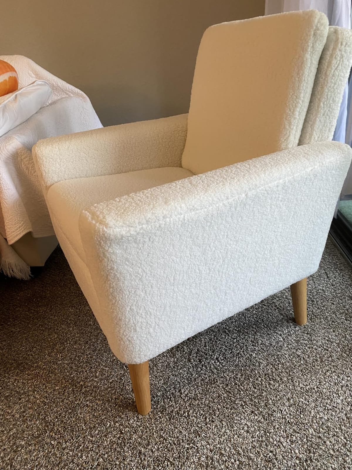 Accent Chair Set of 2 Living Room Mid-Century Modern Chair, Upholstered Fabric Comfy Club Armchair Pair of Leisure Sofa Chairs for Bedroom, Small Apartment, Office, Green customer photo 1